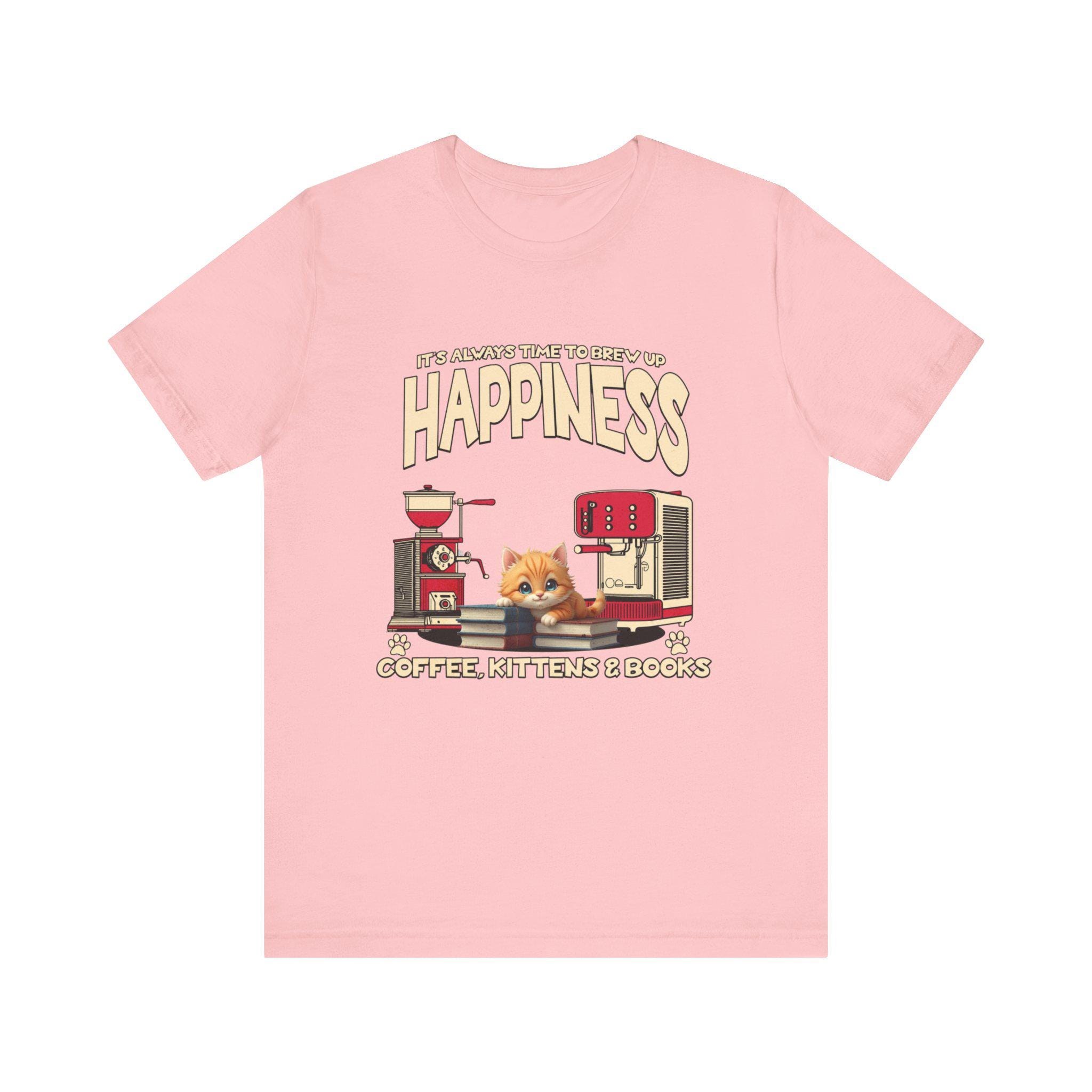Cat Lover Coffee T-Shirt: Kittens, Books, Comfort Wear, image 4