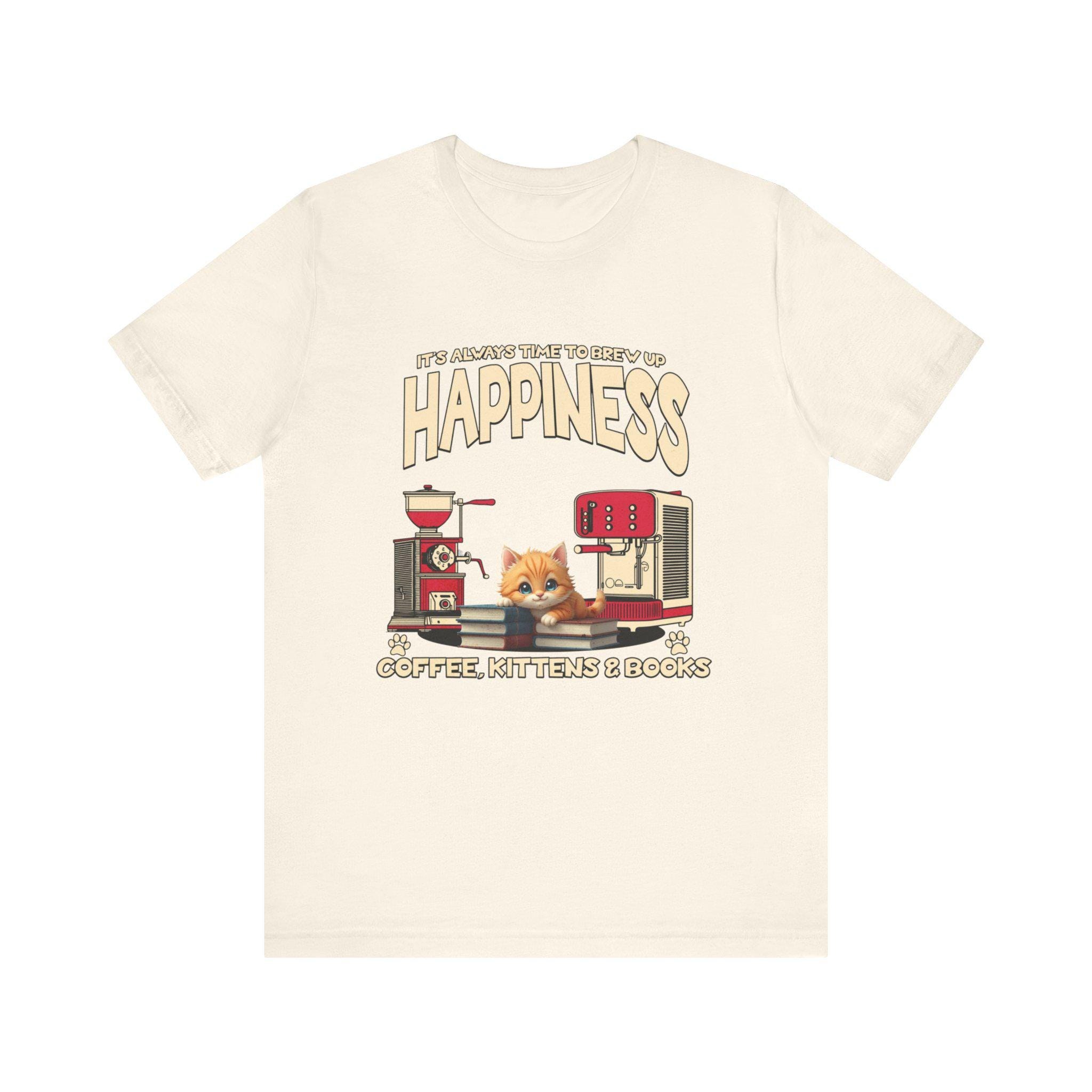 Cat Lover Coffee T-Shirt: Kittens, Books, Comfort Wear, image 5