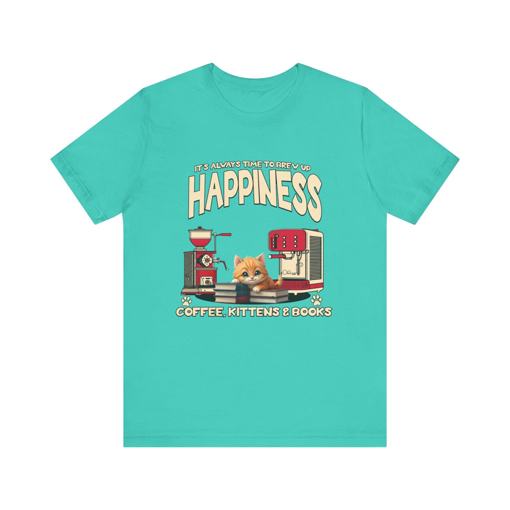 Cat Lover Coffee T-Shirt: Kittens, Books, Comfort Wear, image 6