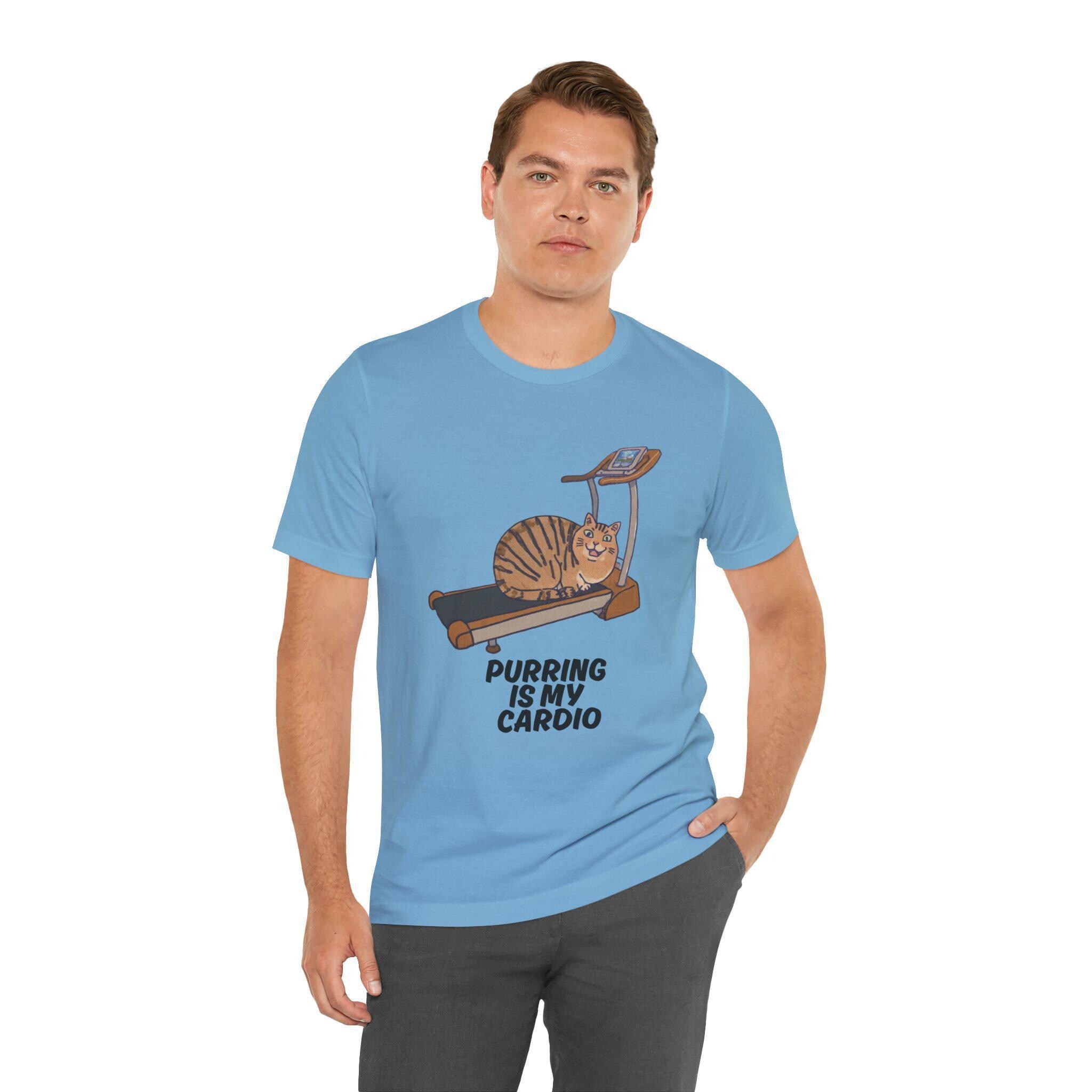 Cat Tee, 100% Cotton Purring Is My Cardio Short Sleeve Shirt, image 7