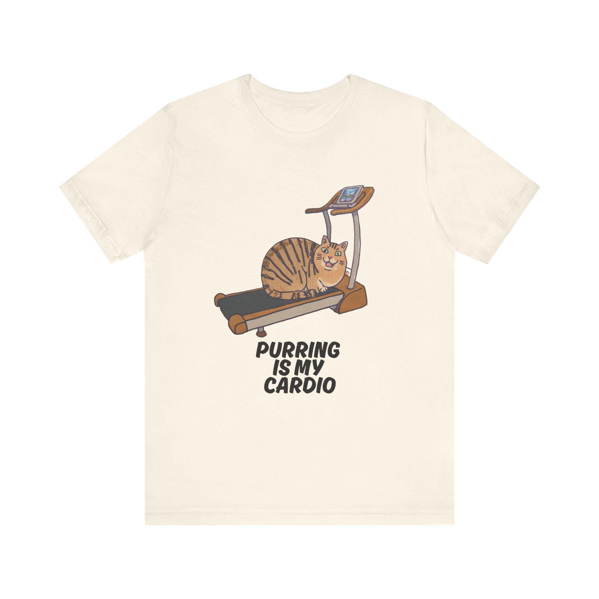 Cat Tee, 100% Cotton Purring Is My Cardio Short Sleeve Shirt, image 2