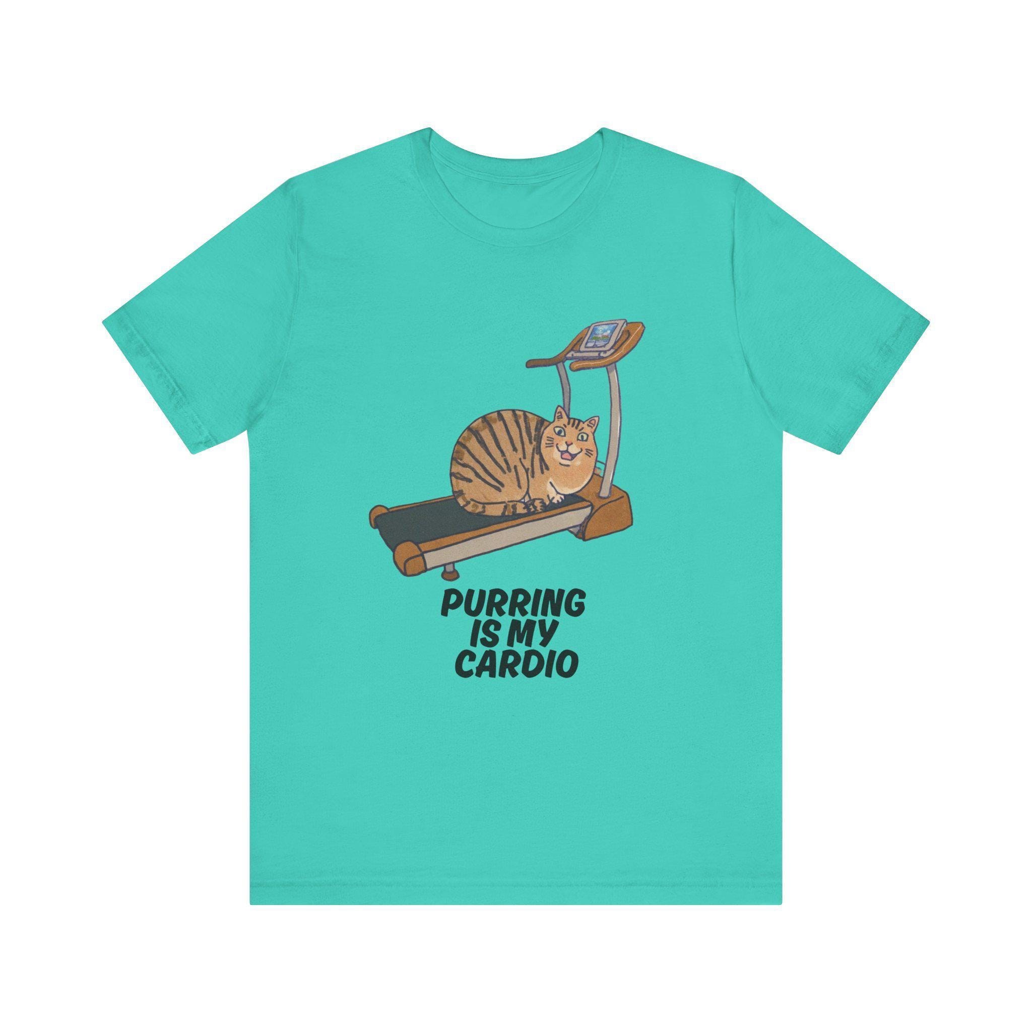 Cat Tee, 100% Cotton Purring Is My Cardio Short Sleeve Shirt, image 3