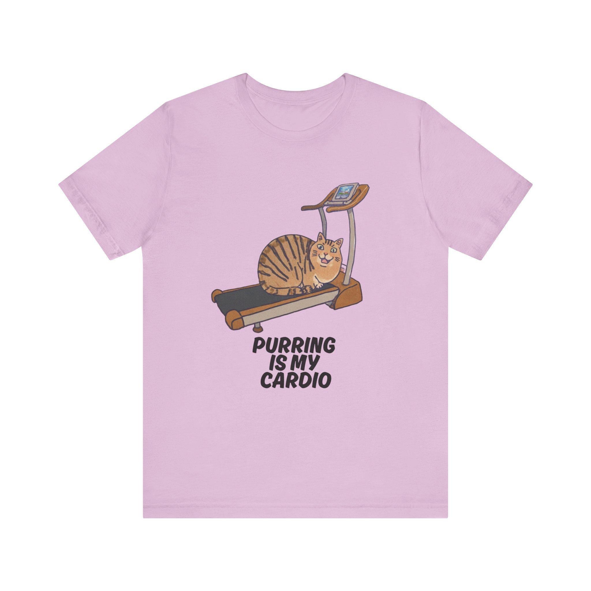 Cat Tee, 100% Cotton Purring Is My Cardio Short Sleeve Shirt, image 4