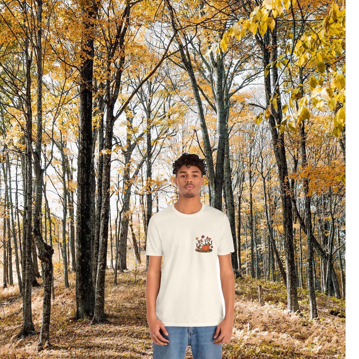 Fall Cat Tee: Cotton Autumn Cats Playing with Pumpkins, image 8