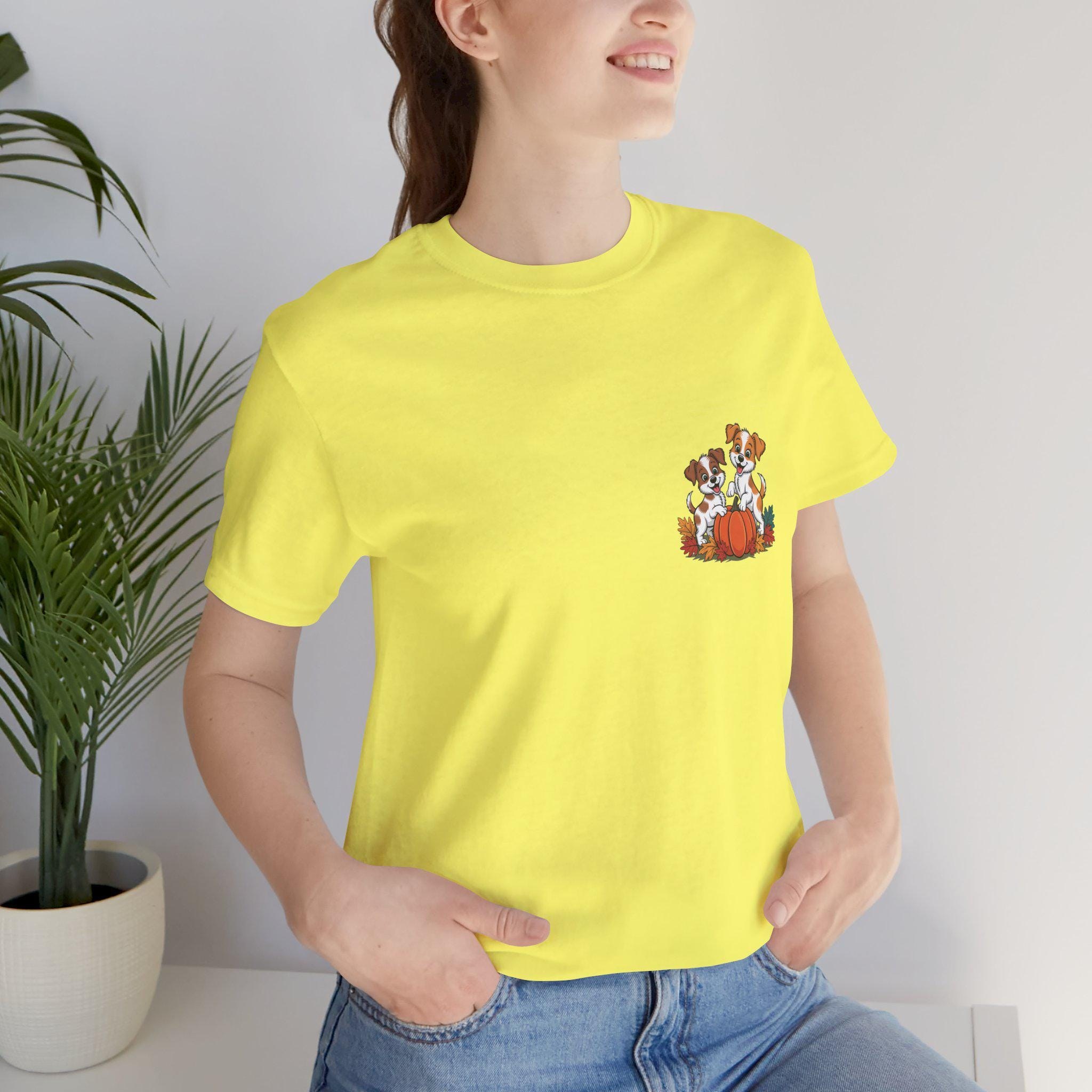 Fall Dog T-Shirt: Pumpkin & Leaves - Cozy Cotton Autumn Tee, image 10
