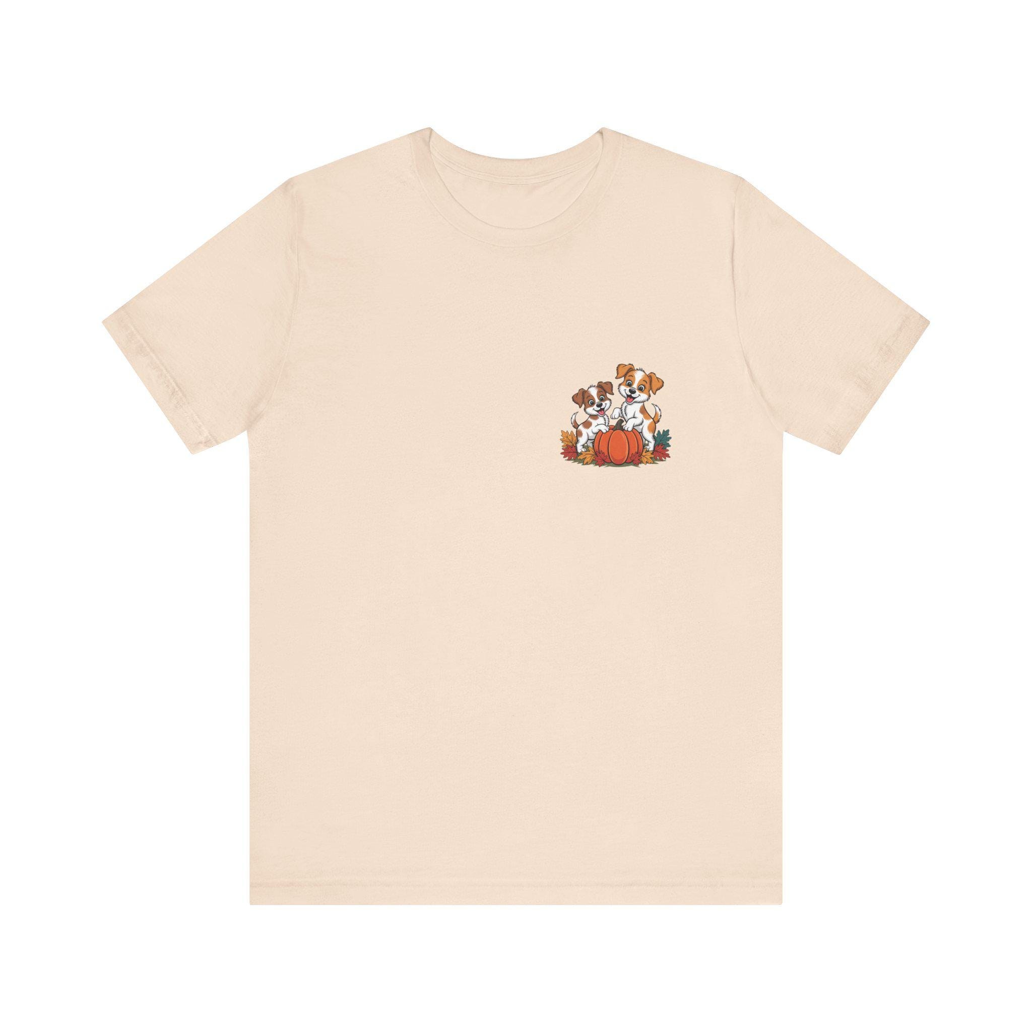 Fall Dog T-Shirt: Pumpkin & Leaves - Cozy Cotton Autumn Tee, image 4