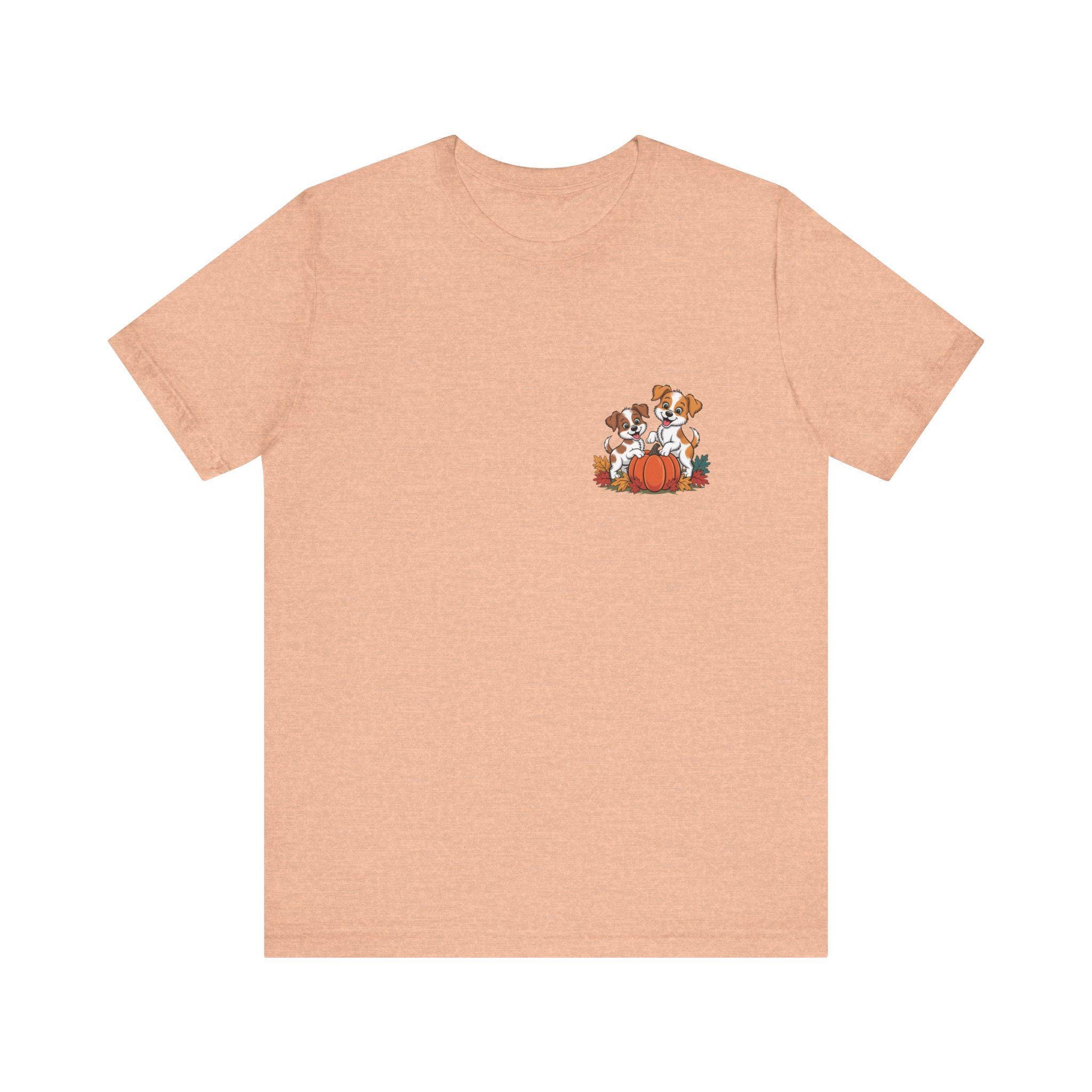 Fall Dog T-Shirt: Pumpkin & Leaves - Cozy Cotton Autumn Tee, image 5