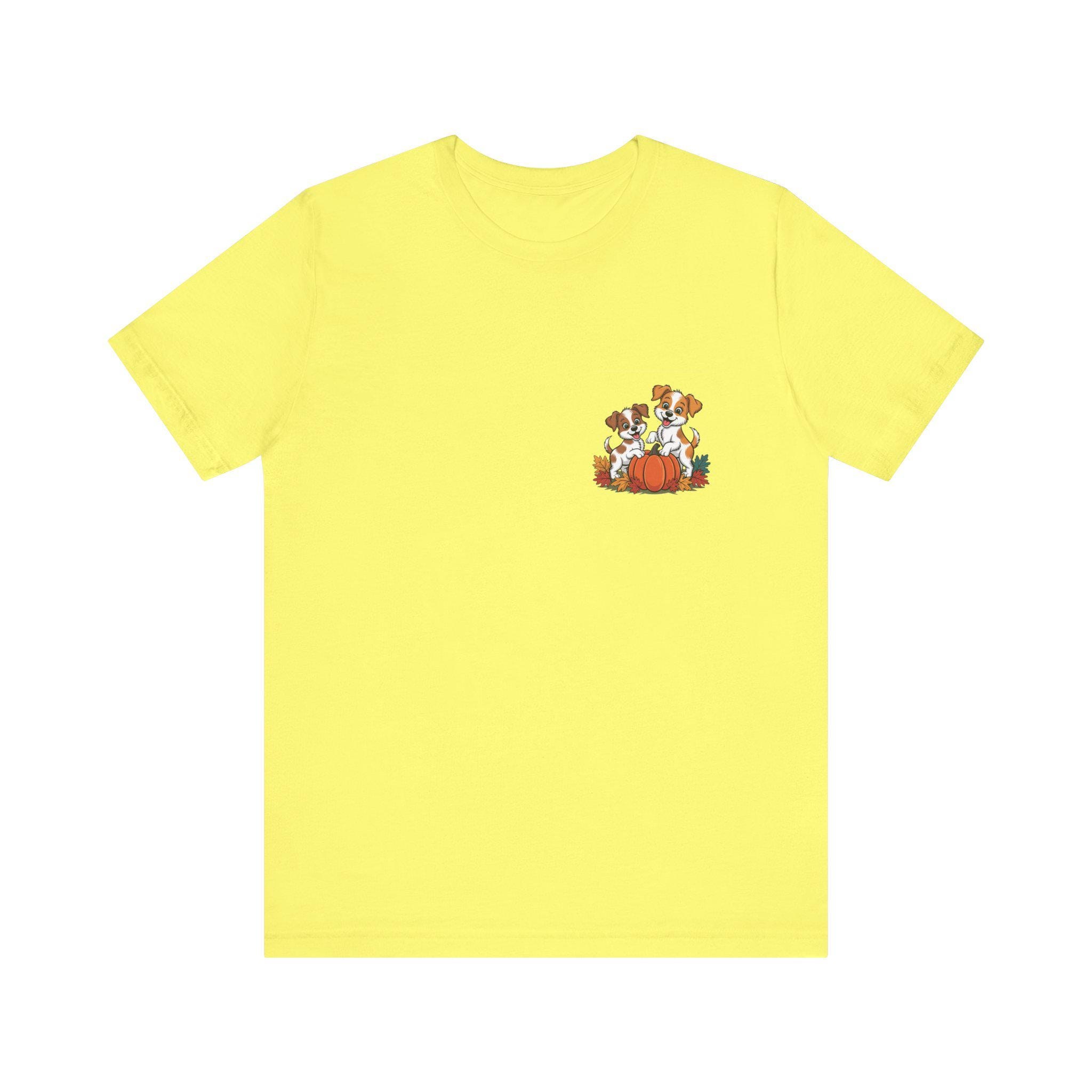 Fall Dog T-Shirt: Pumpkin & Leaves - Cozy Cotton Autumn Tee, image 6