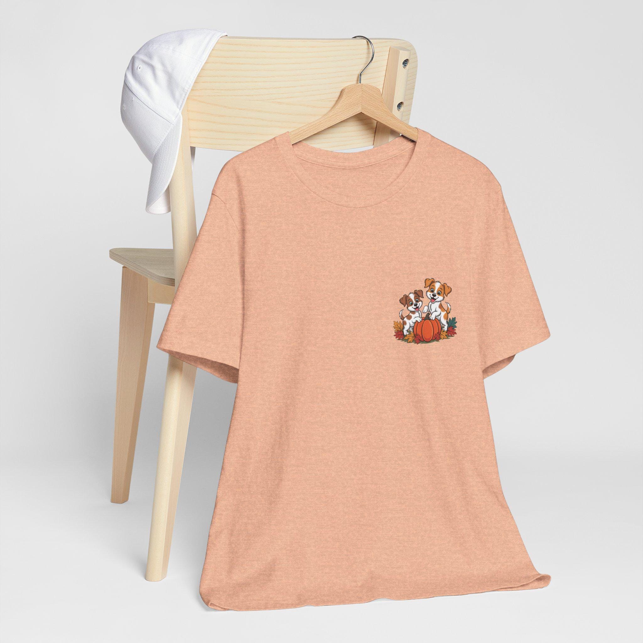 Fall Dog T-Shirt: Pumpkin & Leaves - Cozy Cotton Autumn Tee, image 7