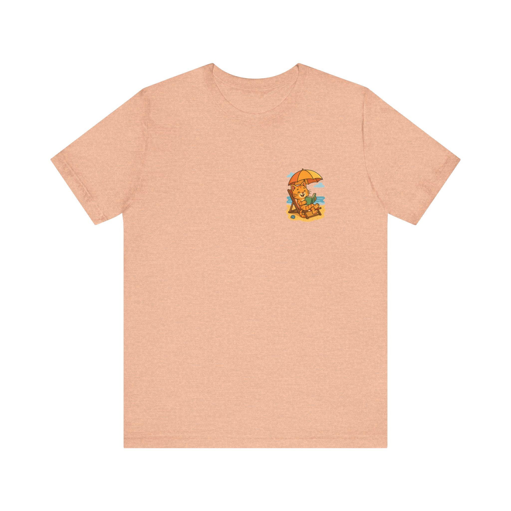 Beach Cat T-Shirt: Summer Vacation Outfit, Book Lover Gift, 100% Airlume Cotton, image 3