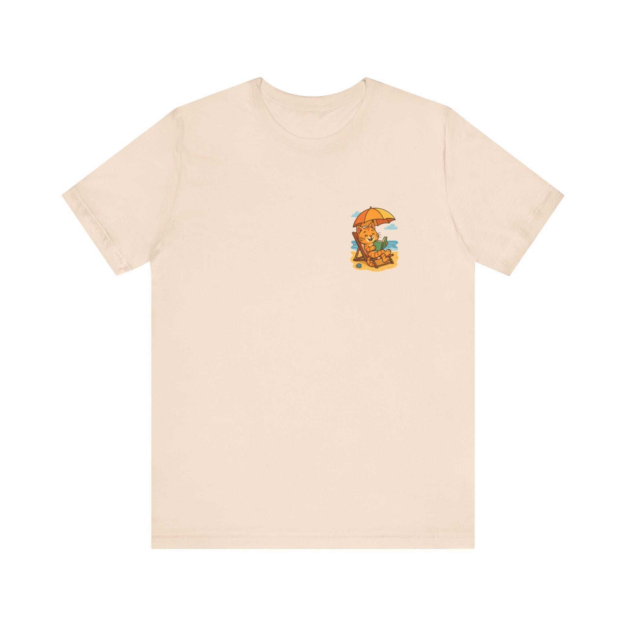 Beach Cat T-Shirt: Summer Vacation Outfit, Book Lover Gift, 100% Airlume Cotton, image 4