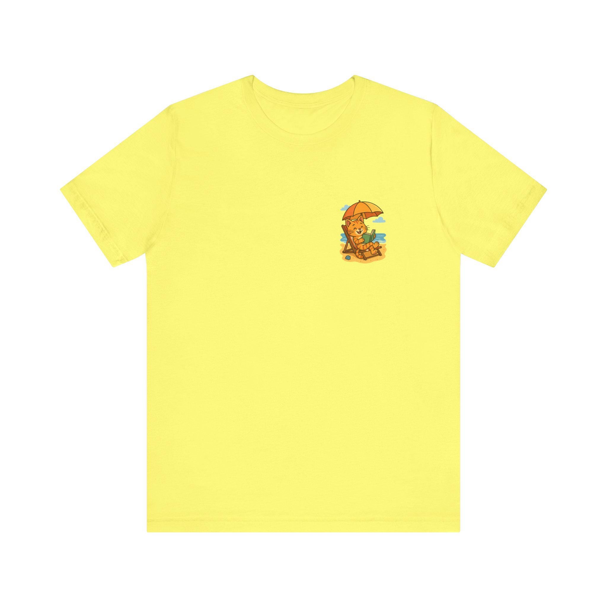 Beach Cat T-Shirt: Summer Vacation Outfit, Book Lover Gift, 100% Airlume Cotton, image 6