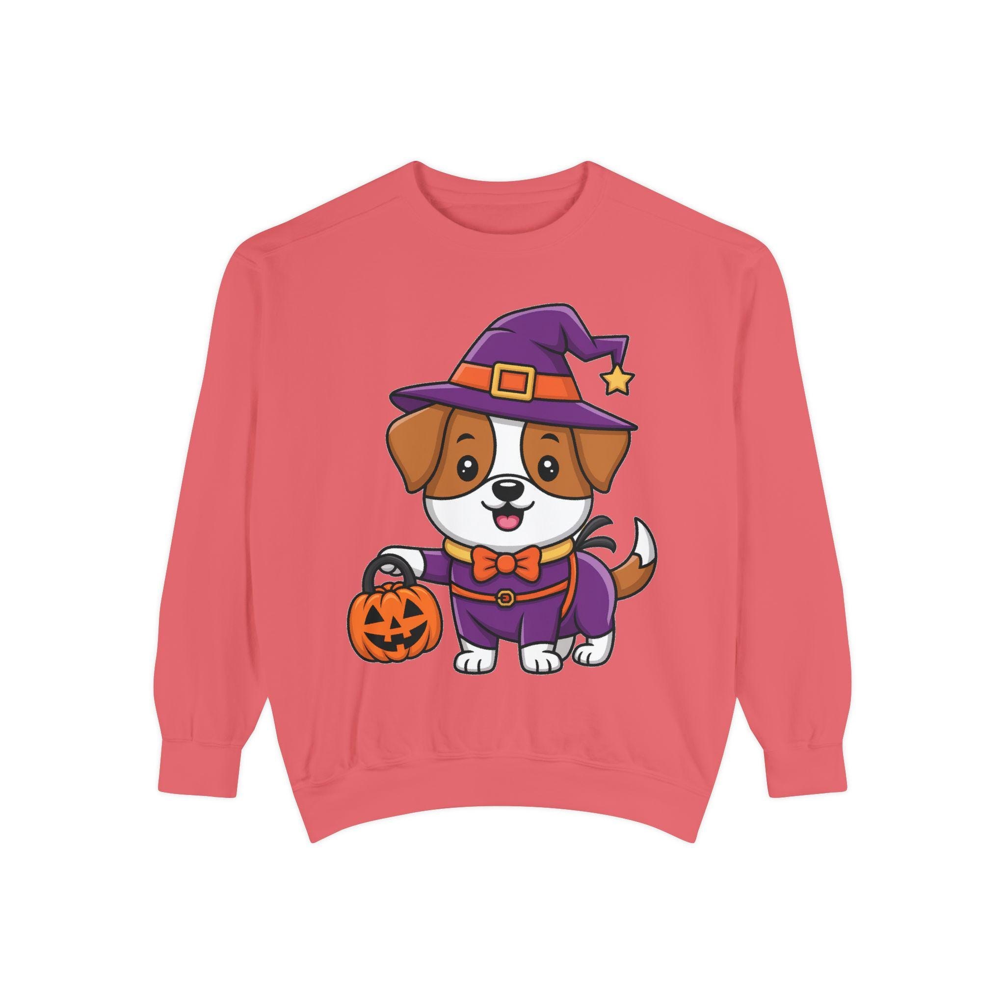 Halloween Dog Sweatshirt: Witch Hat Cotton Blend Autumn Wear, image 5