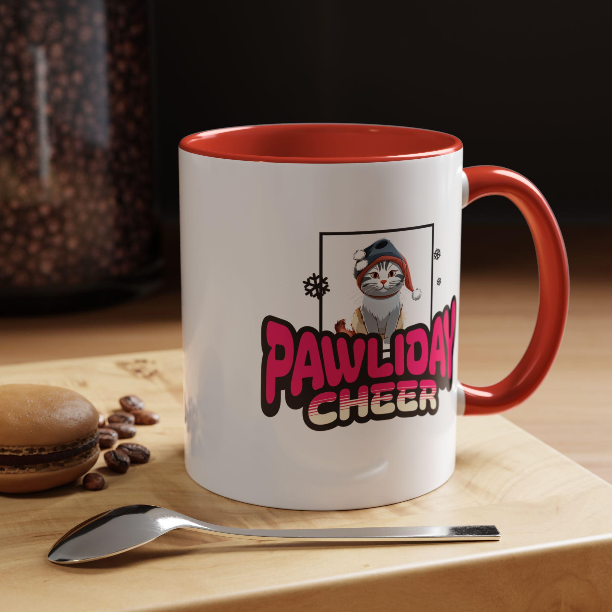 Pawliday Cheer Accent Mug, Gift for Cat Mom Dad, Vibrant Colors, Microwave & Dishwasher Safe, image 2