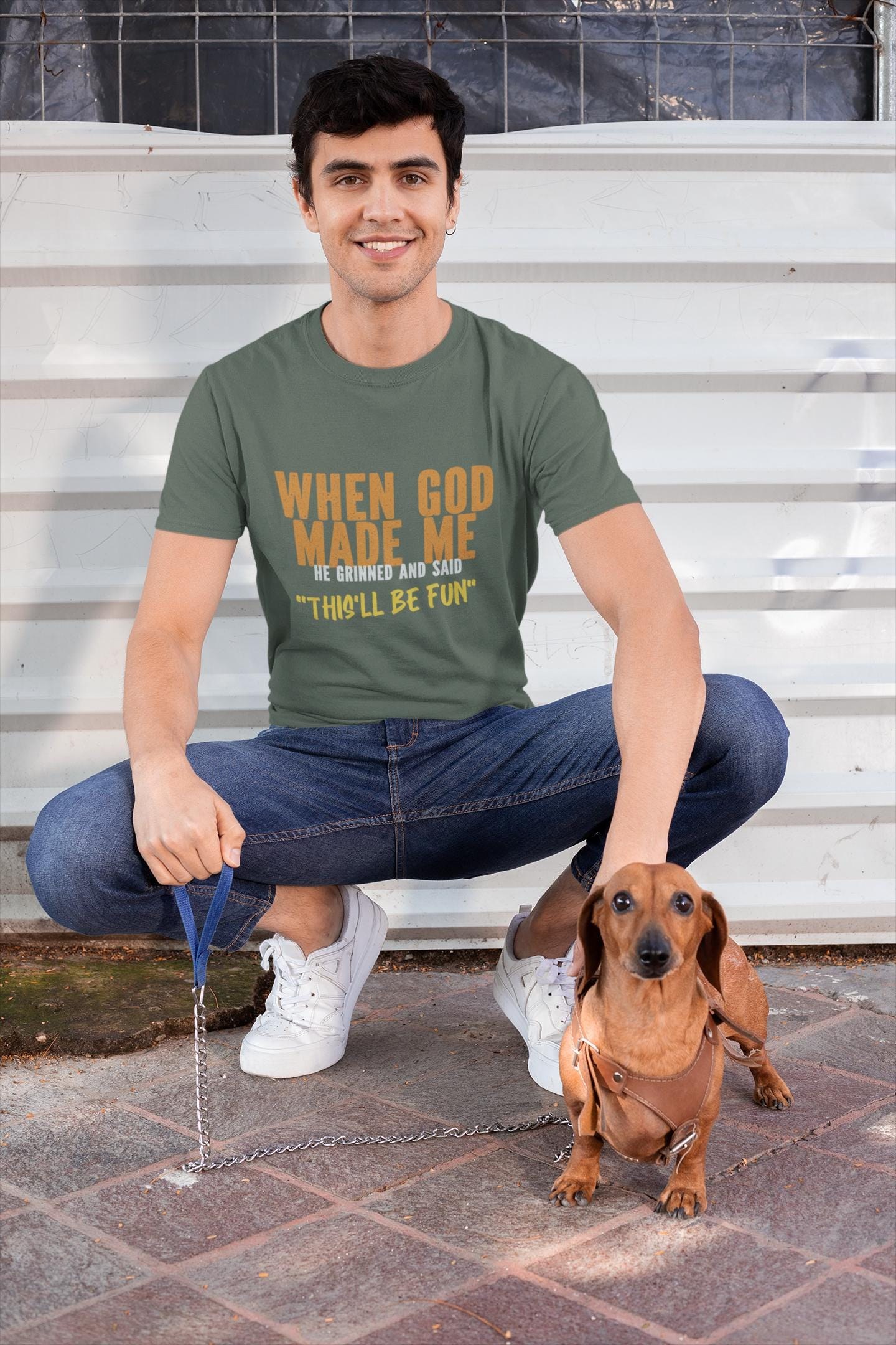 Christian Graphic Tee - When God Made Me, This'll Be Fun, image 5