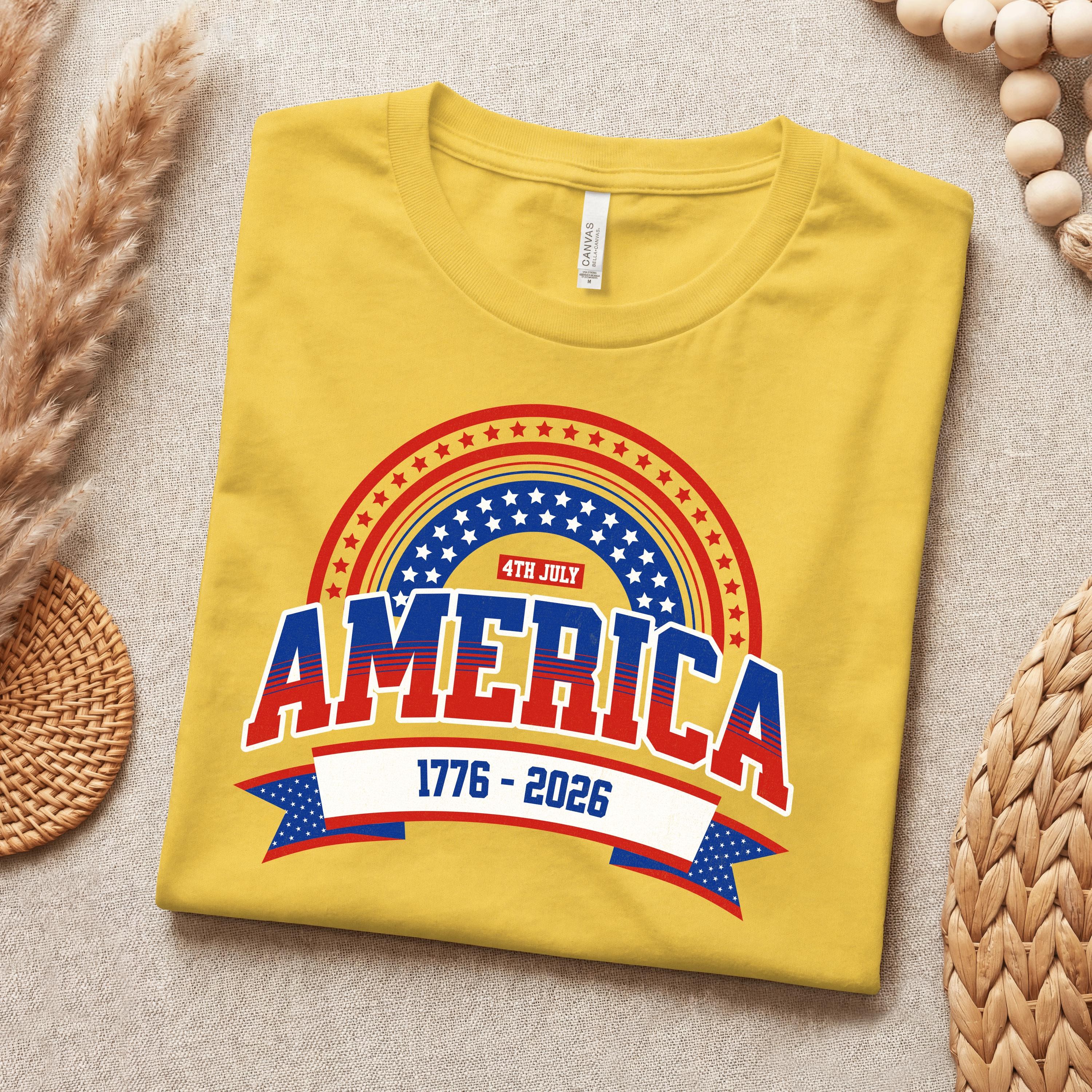 America 1776-2026 Patriotic Flag Tee | Stars Red White Blue, image 5