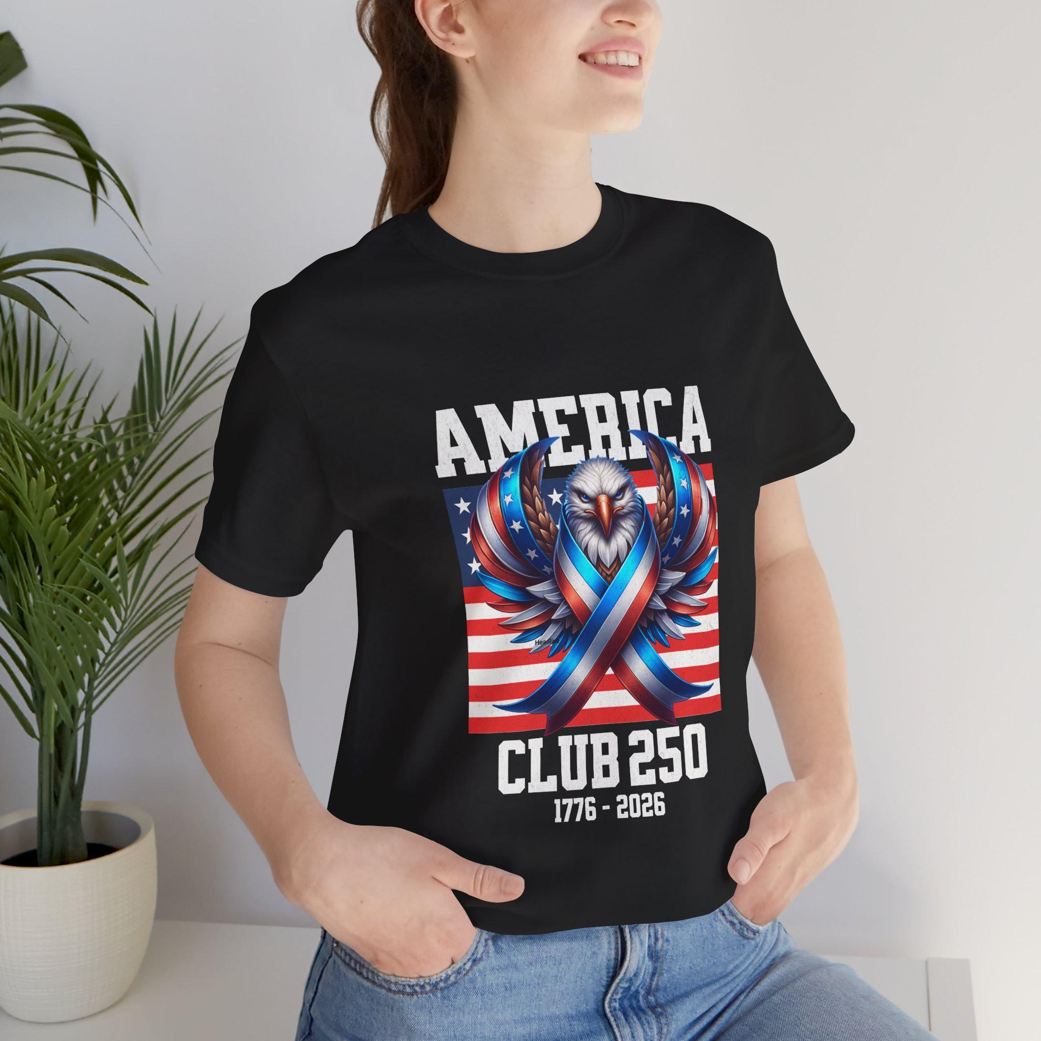 America Club 250 Fighting Eagle Flag T-Shirt Patriotic Tee