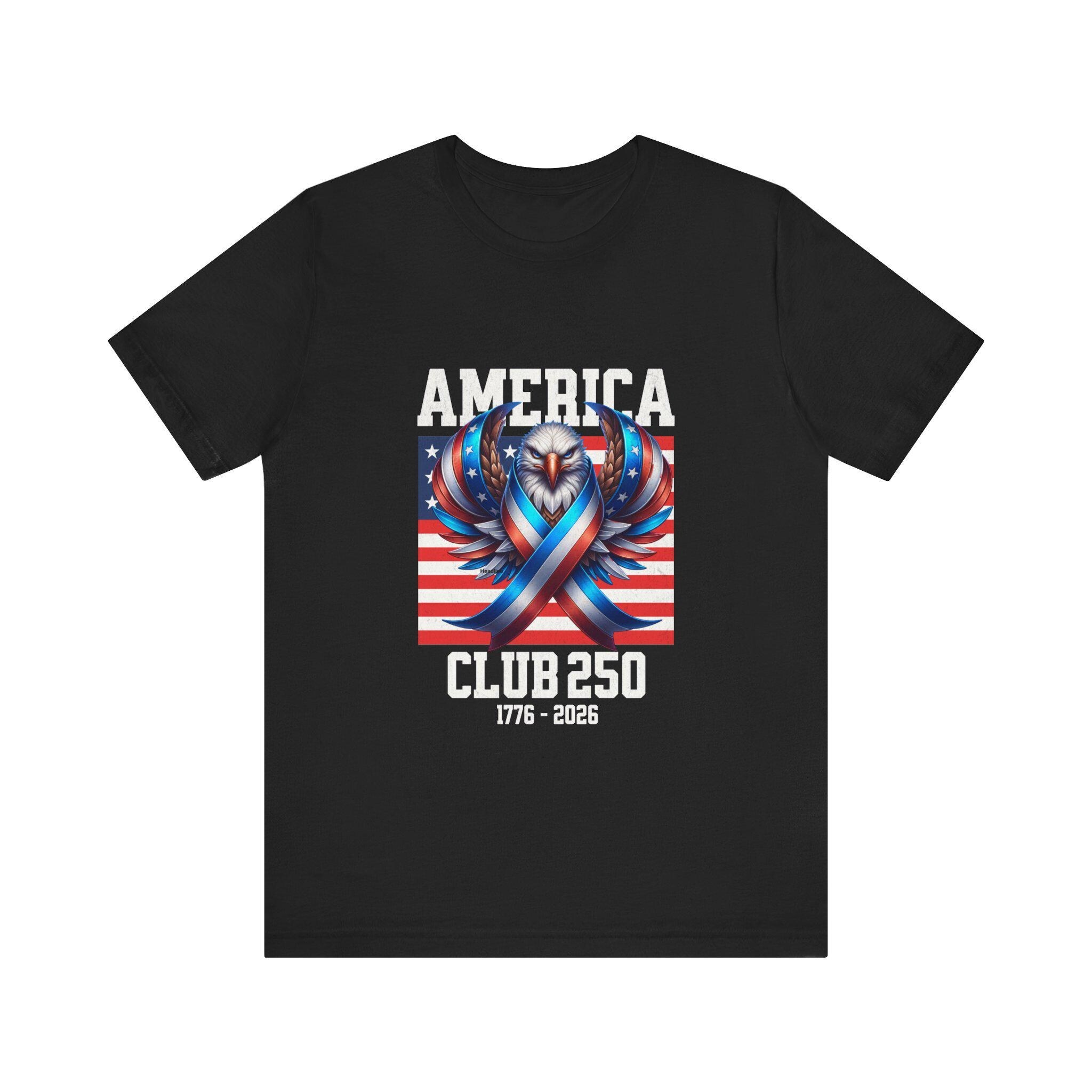 America Club 250 Fighting Eagle Flag T-Shirt Patriotic Tee, image 2