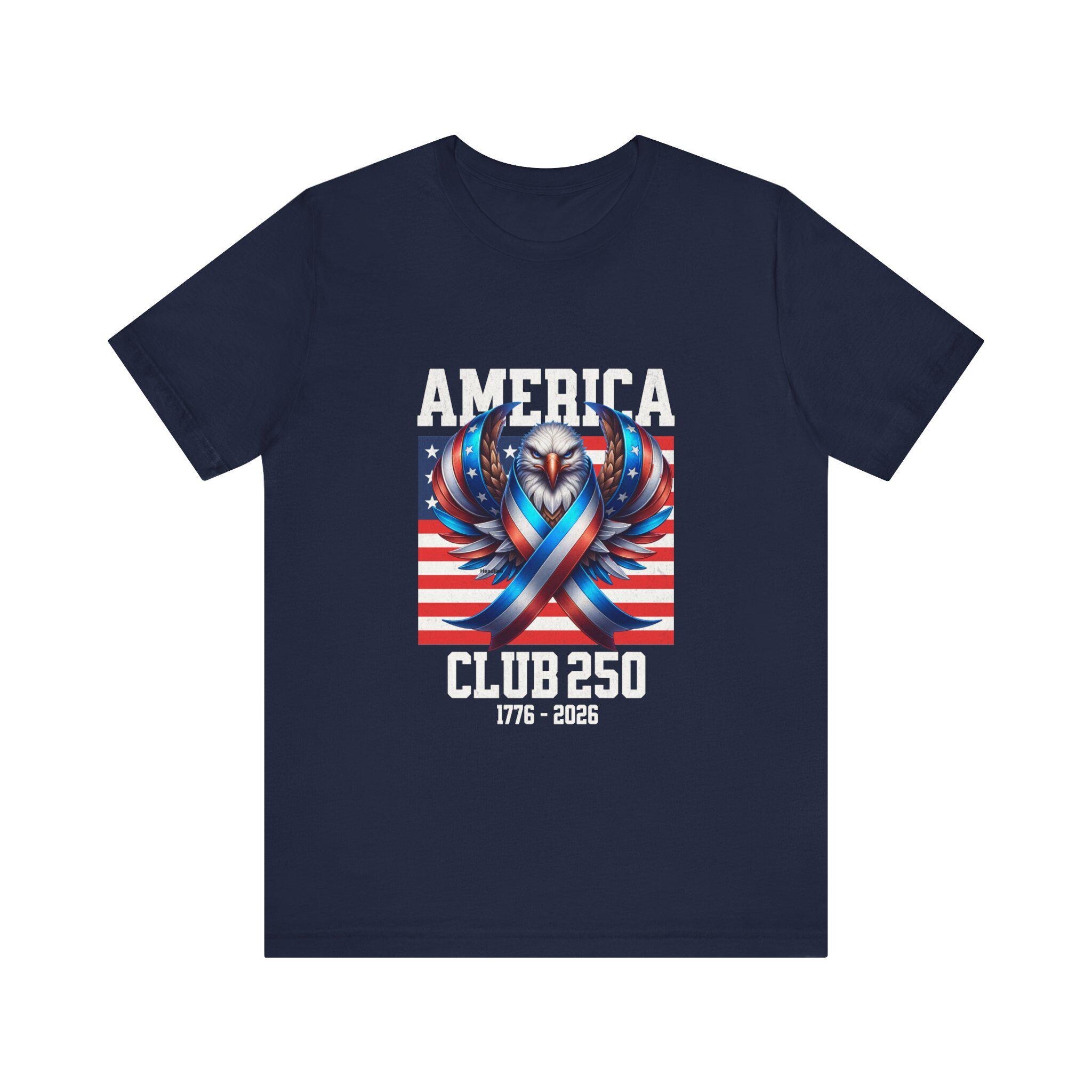America Club 250 Fighting Eagle Flag T-Shirt Patriotic Tee, image 3