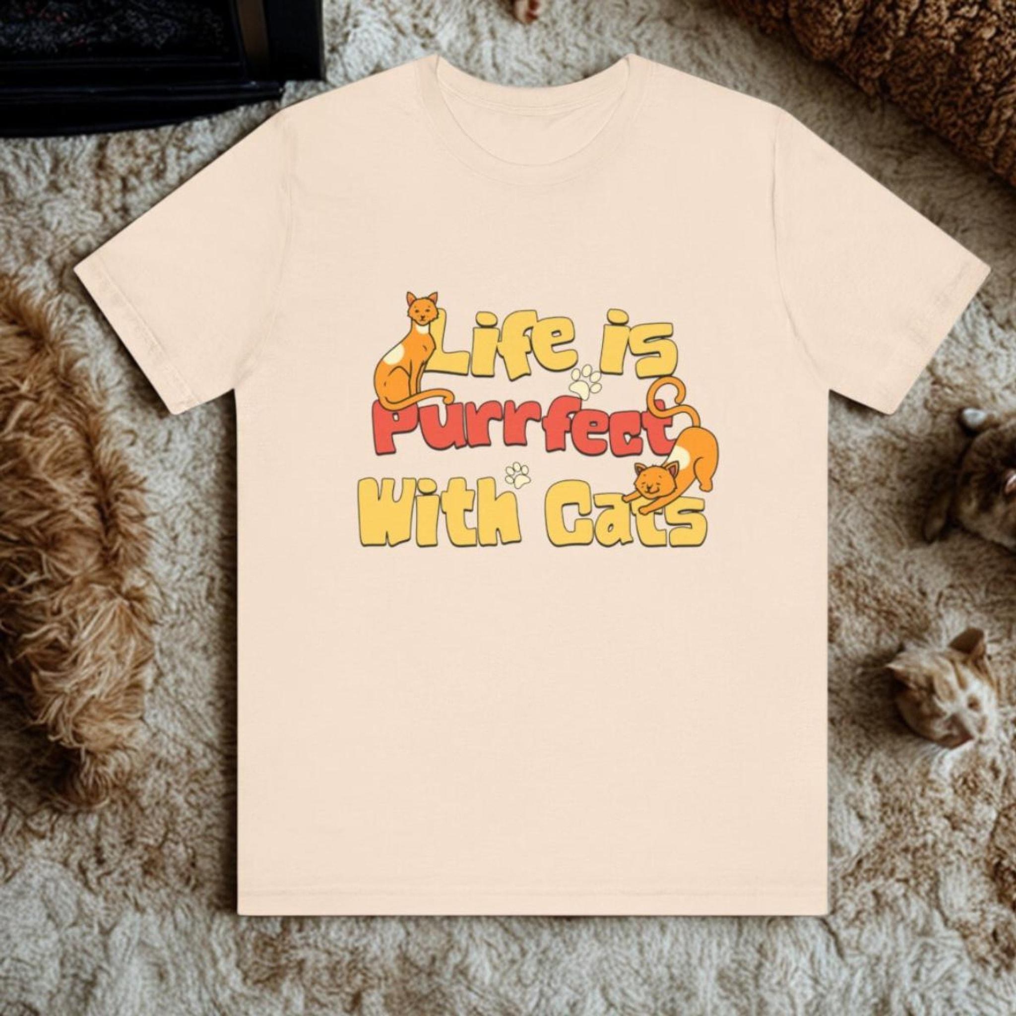 Cat Person Shirt, 100% Cotton Short Sleeve With Colorful Cat Graphic, image 12