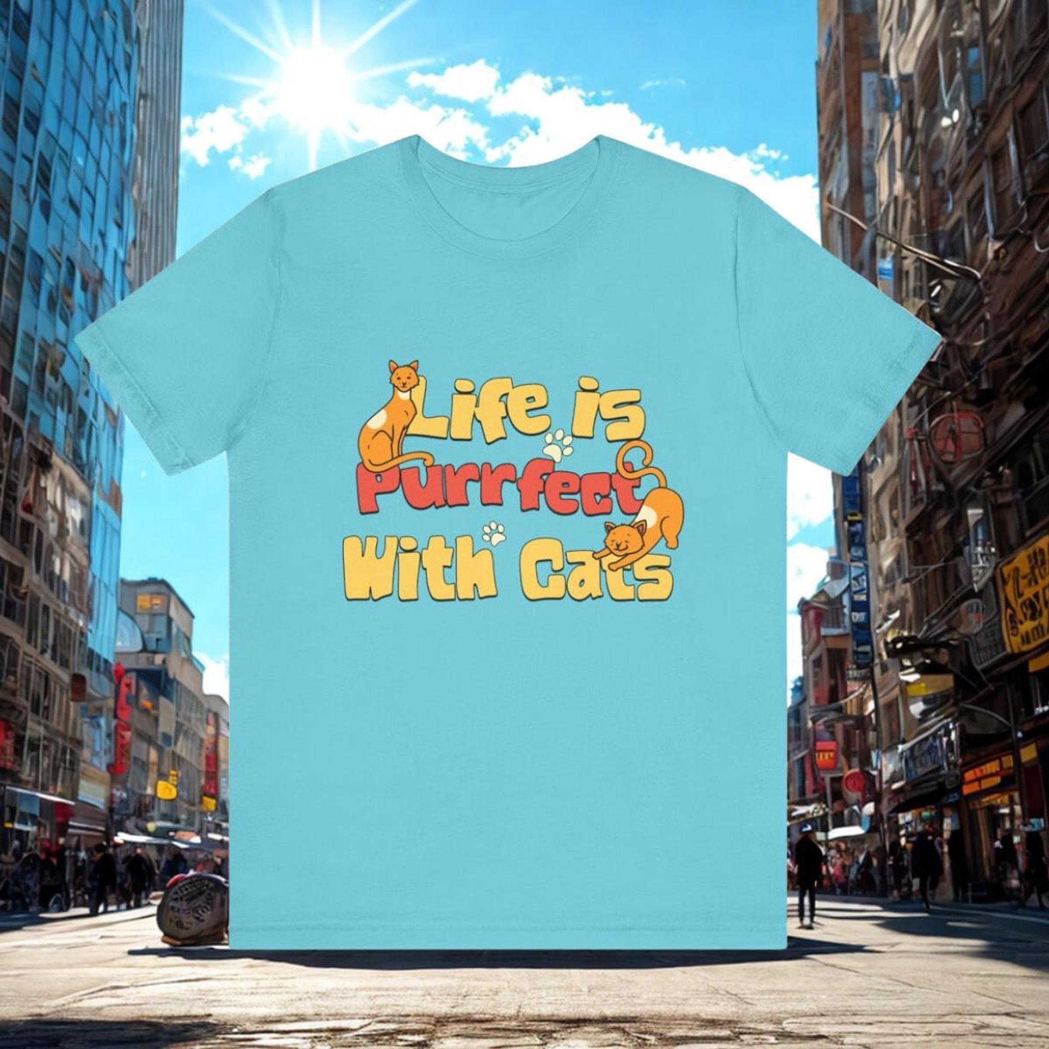 Cat Person Shirt, 100% Cotton Short Sleeve With Colorful Cat Graphic, image 13