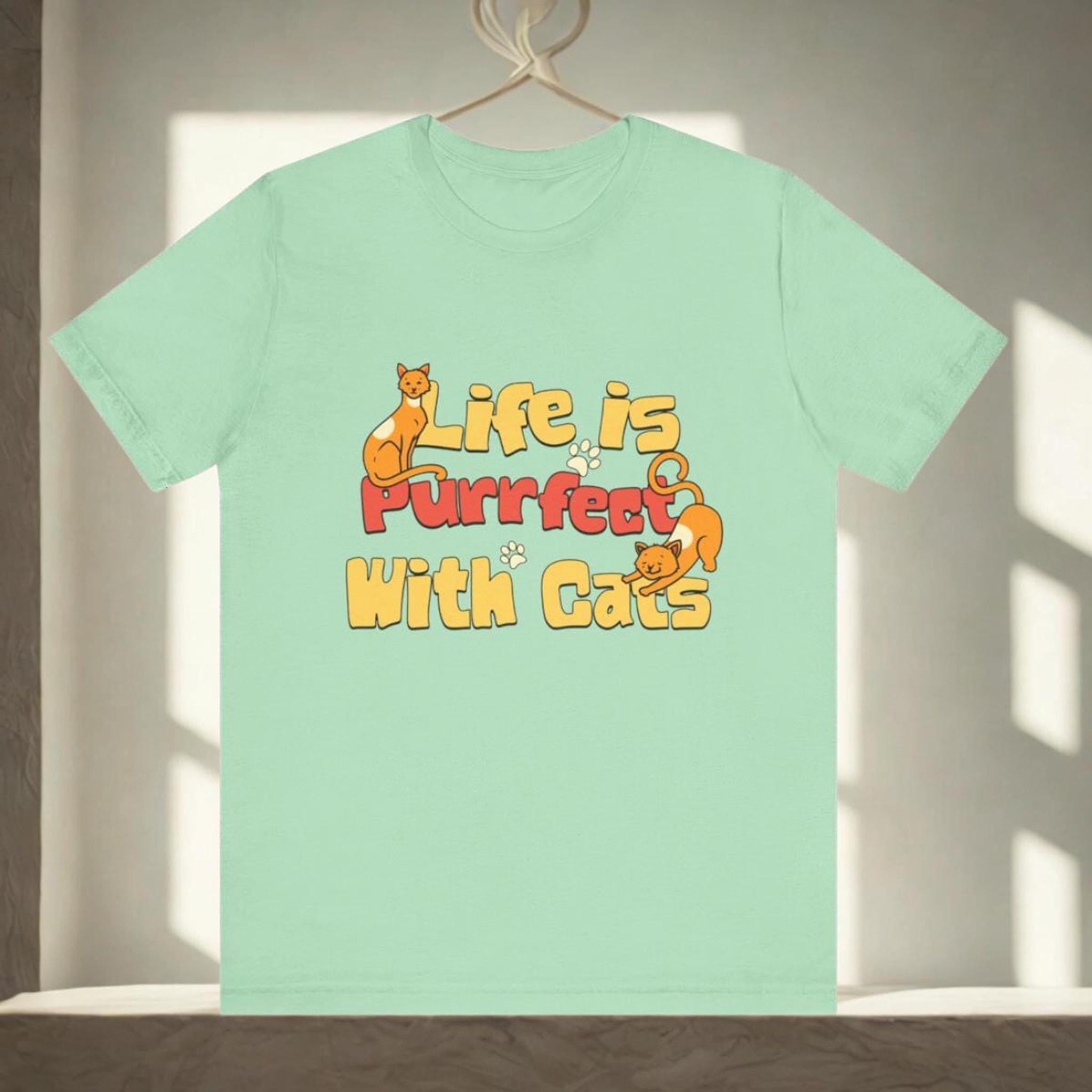 Cat Person Shirt, 100% Cotton Short Sleeve With Colorful Cat Graphic, image 15