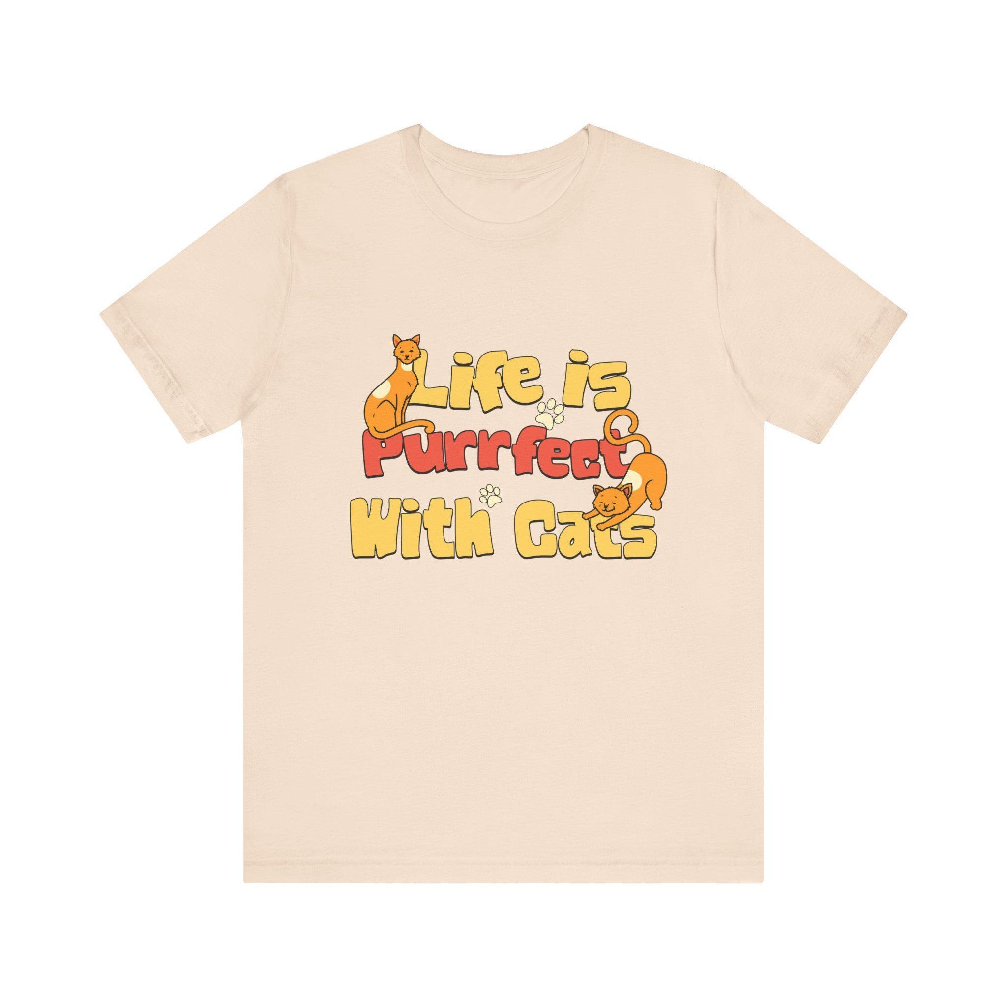 Cat Person Shirt, 100% Cotton Short Sleeve With Colorful Cat Graphic, image 2