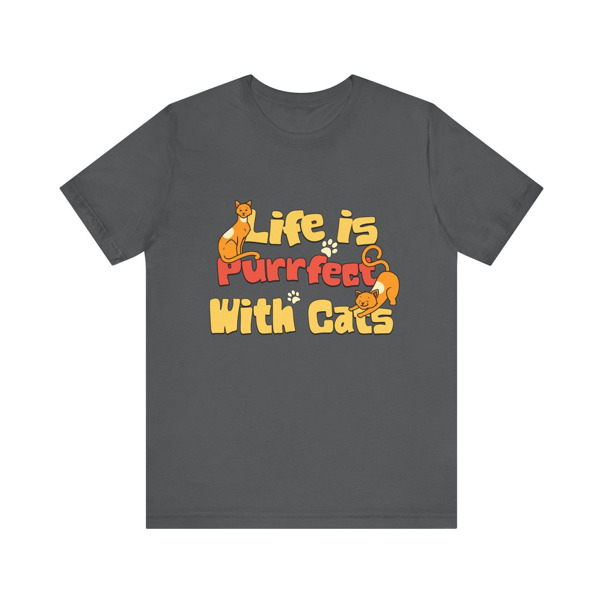 Cat Person Shirt, 100% Cotton Short Sleeve With Colorful Cat Graphic, image 5
