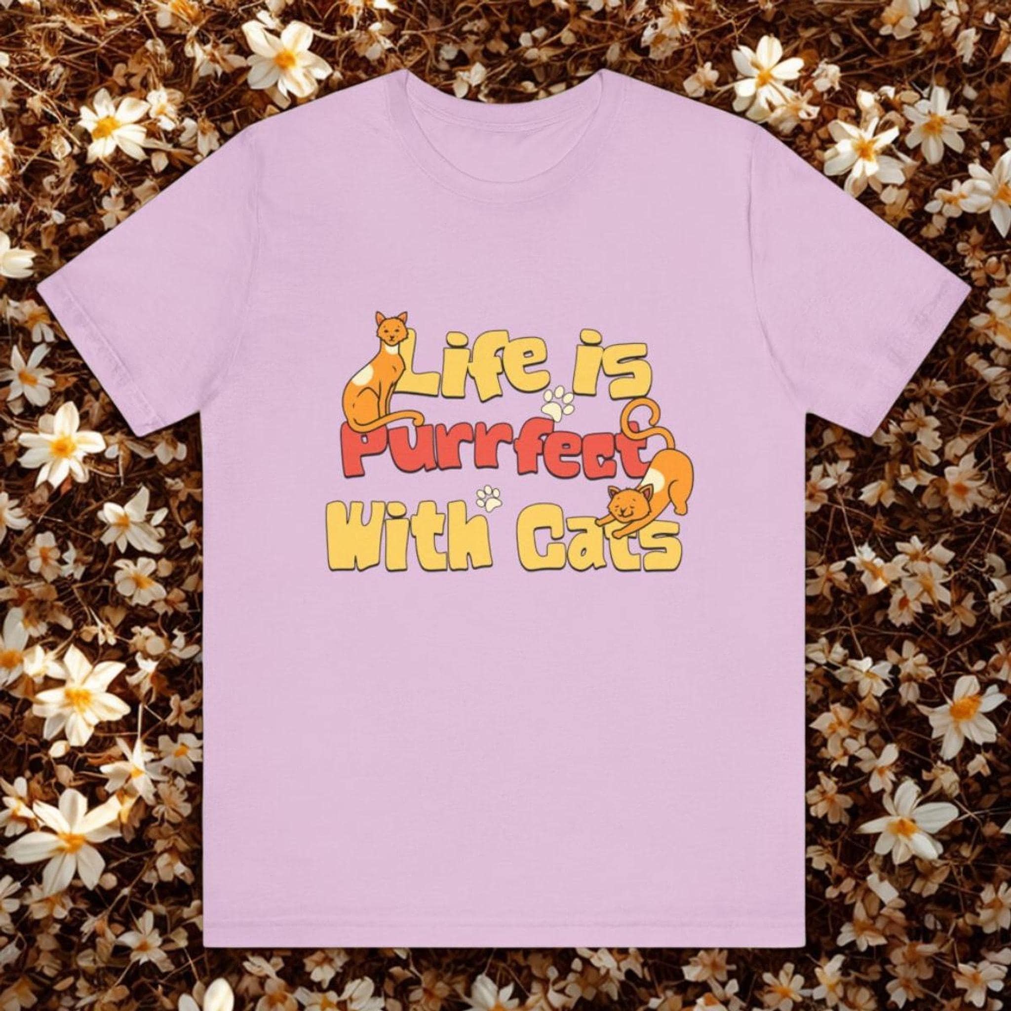Cat Person Shirt, 100% Cotton Short Sleeve With Colorful Cat Graphic, image 8