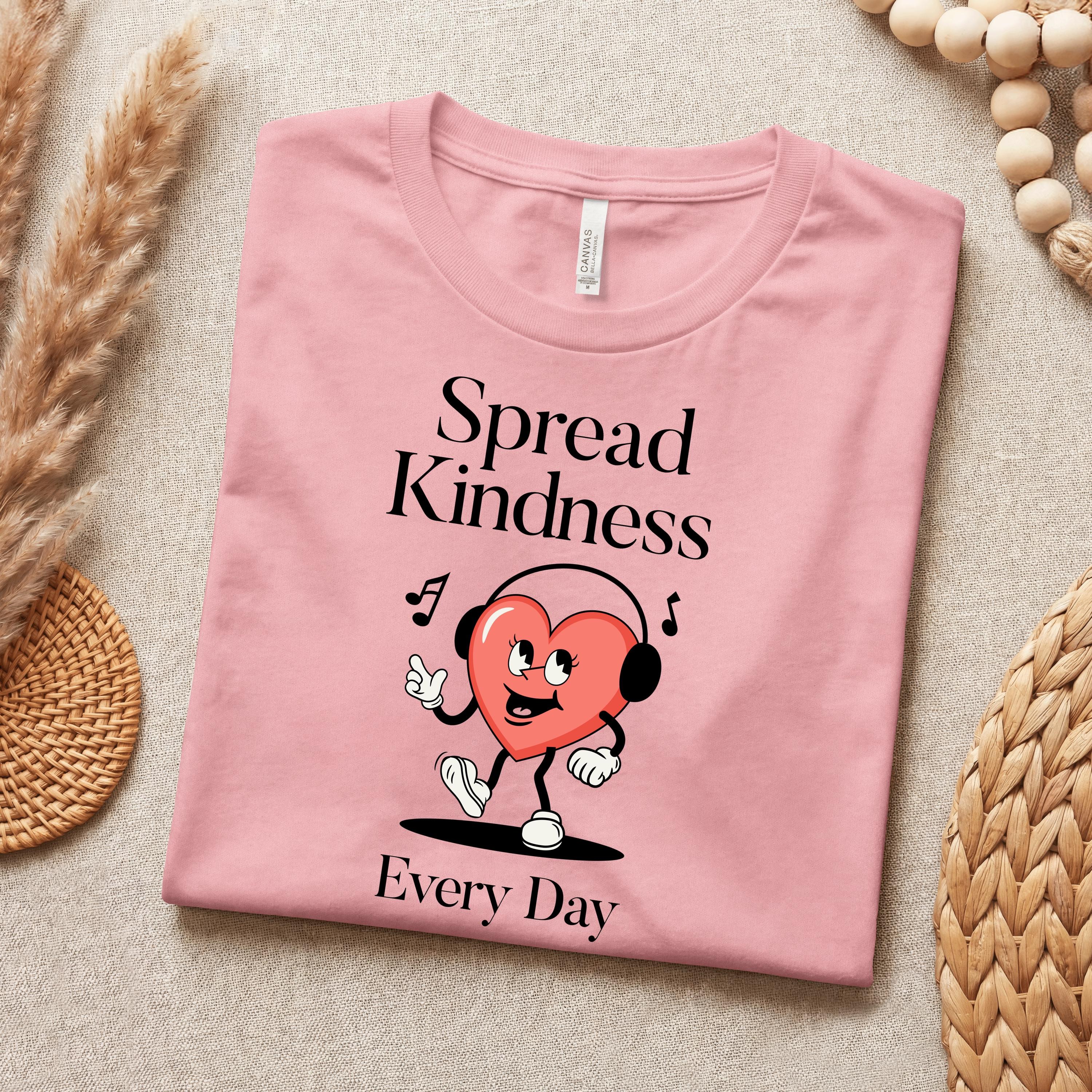 Spread Kindness Every Day Retro Heart Graphic T-Shirt