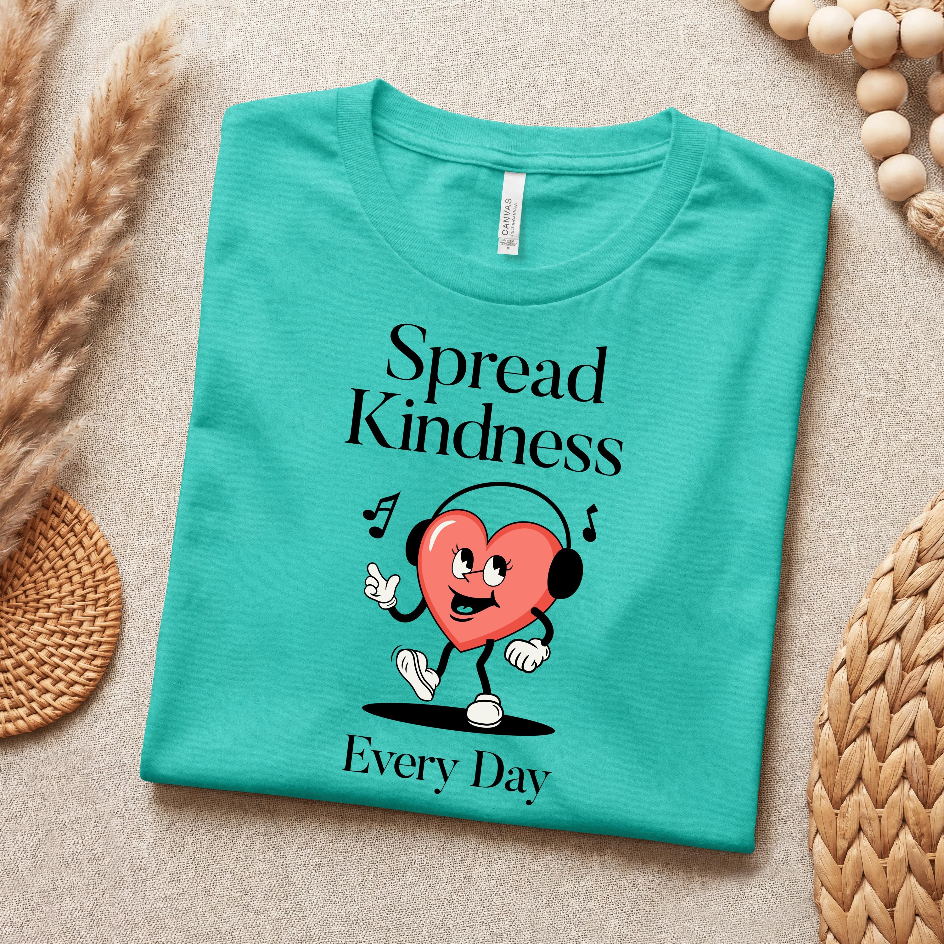 Spread Kindness Every Day Retro Heart Graphic T-Shirt, image 2