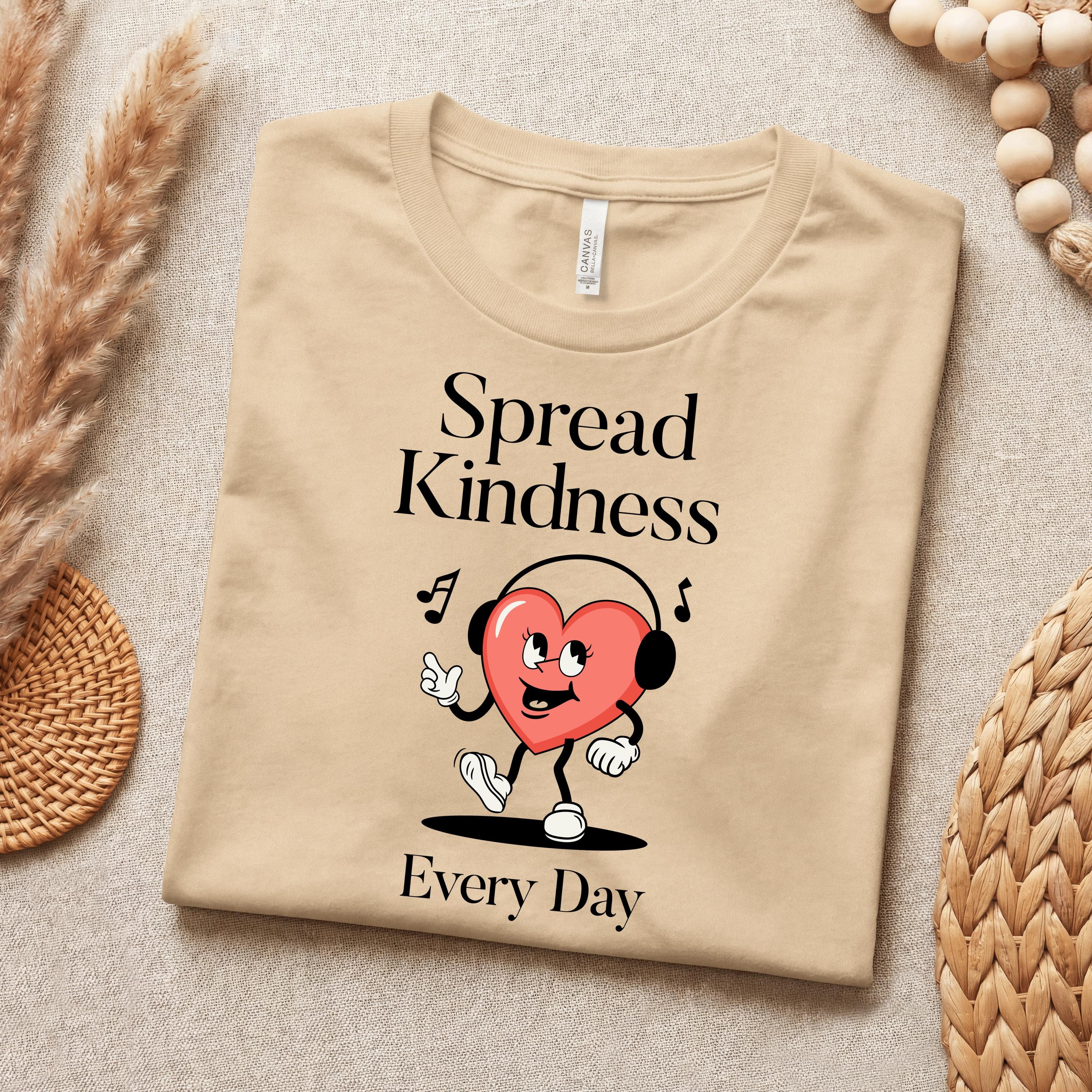 Spread Kindness Every Day Retro Heart Graphic T-Shirt, image 4