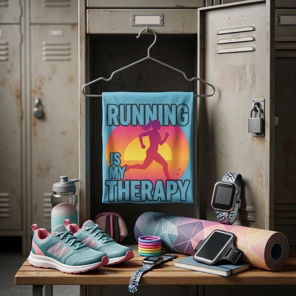 Running Is My Therapy Sunset Runner Tee Shirt, image 2