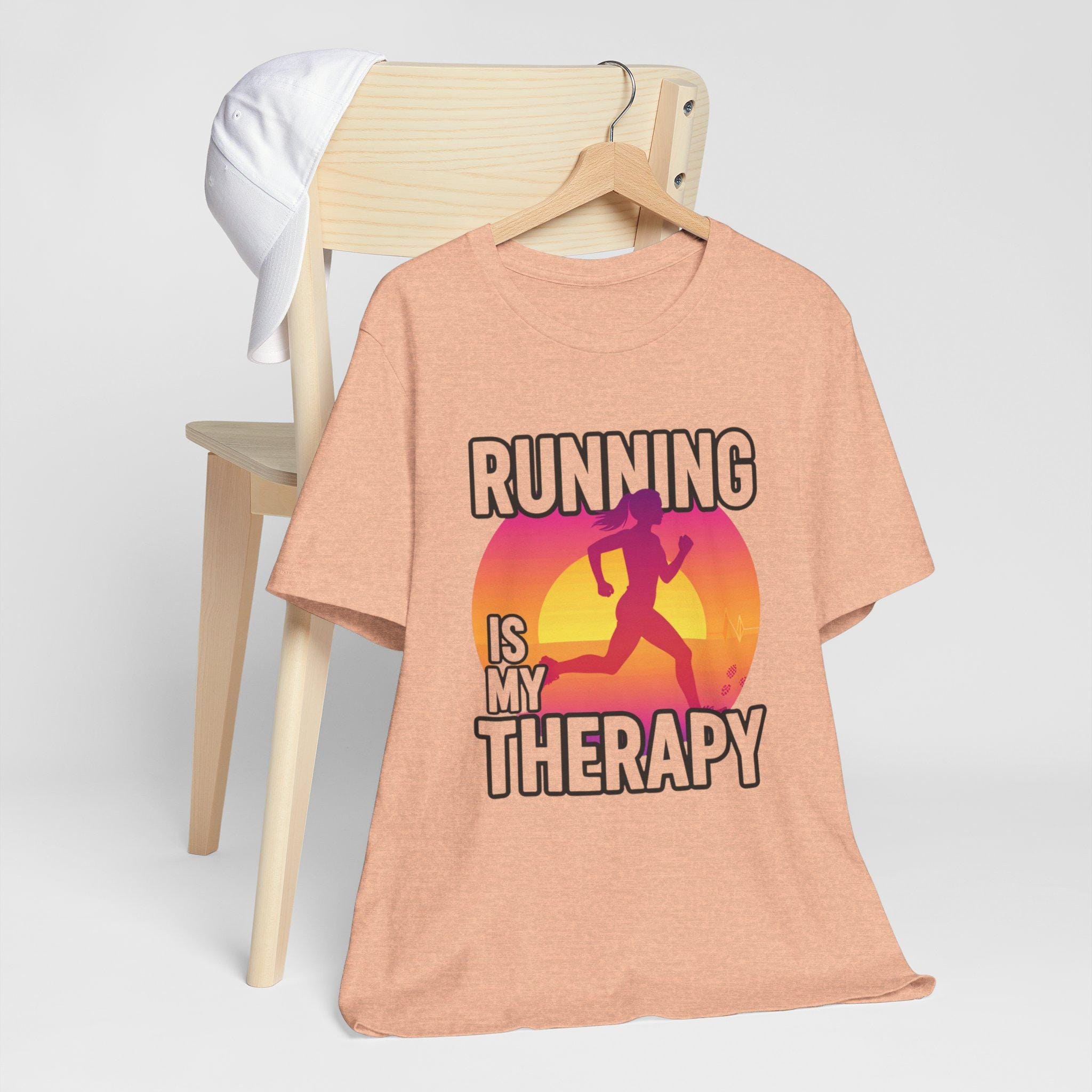 Running Is My Therapy Sunset Runner Tee Shirt, image 6