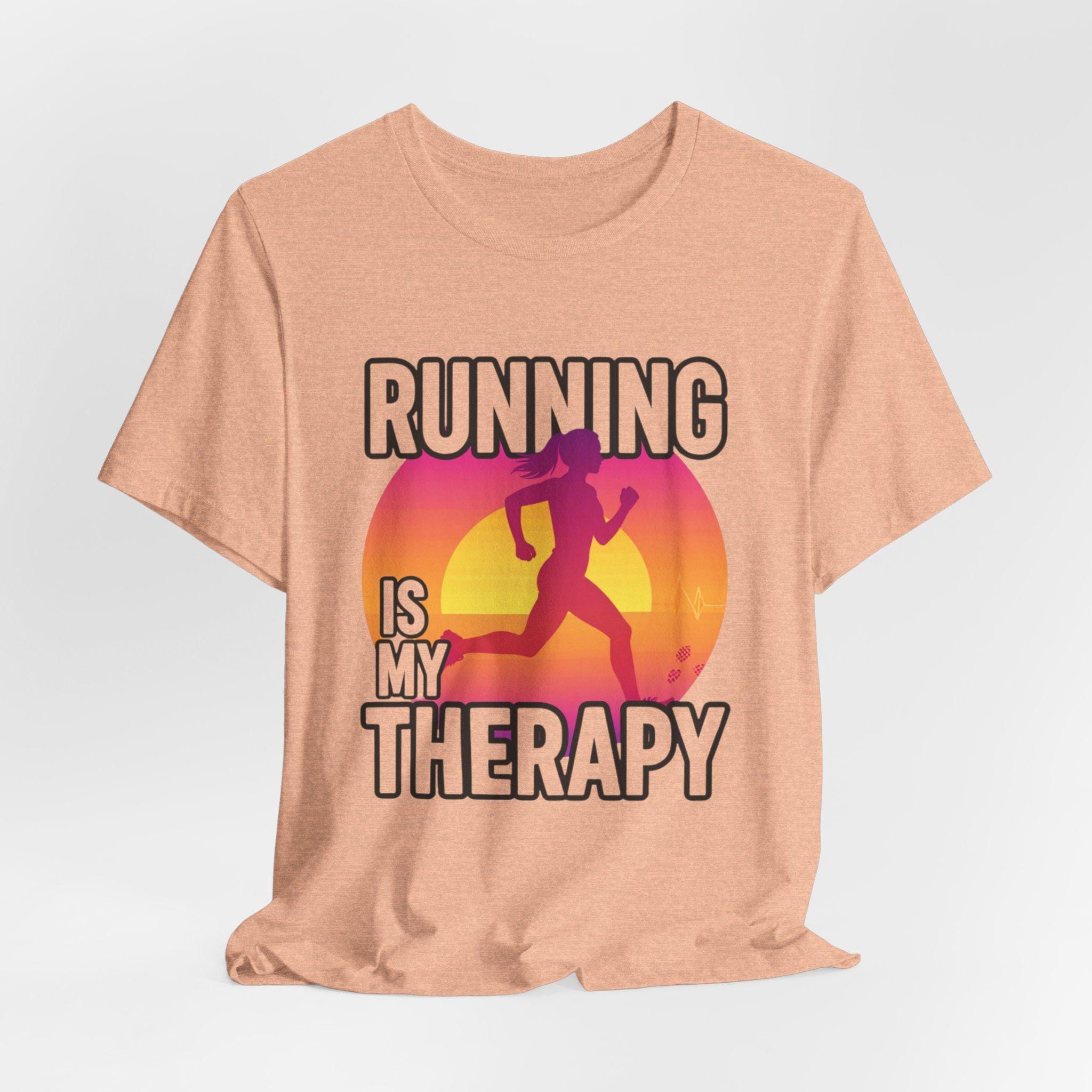 Running Is My Therapy Sunset Runner Tee Shirt, image 7