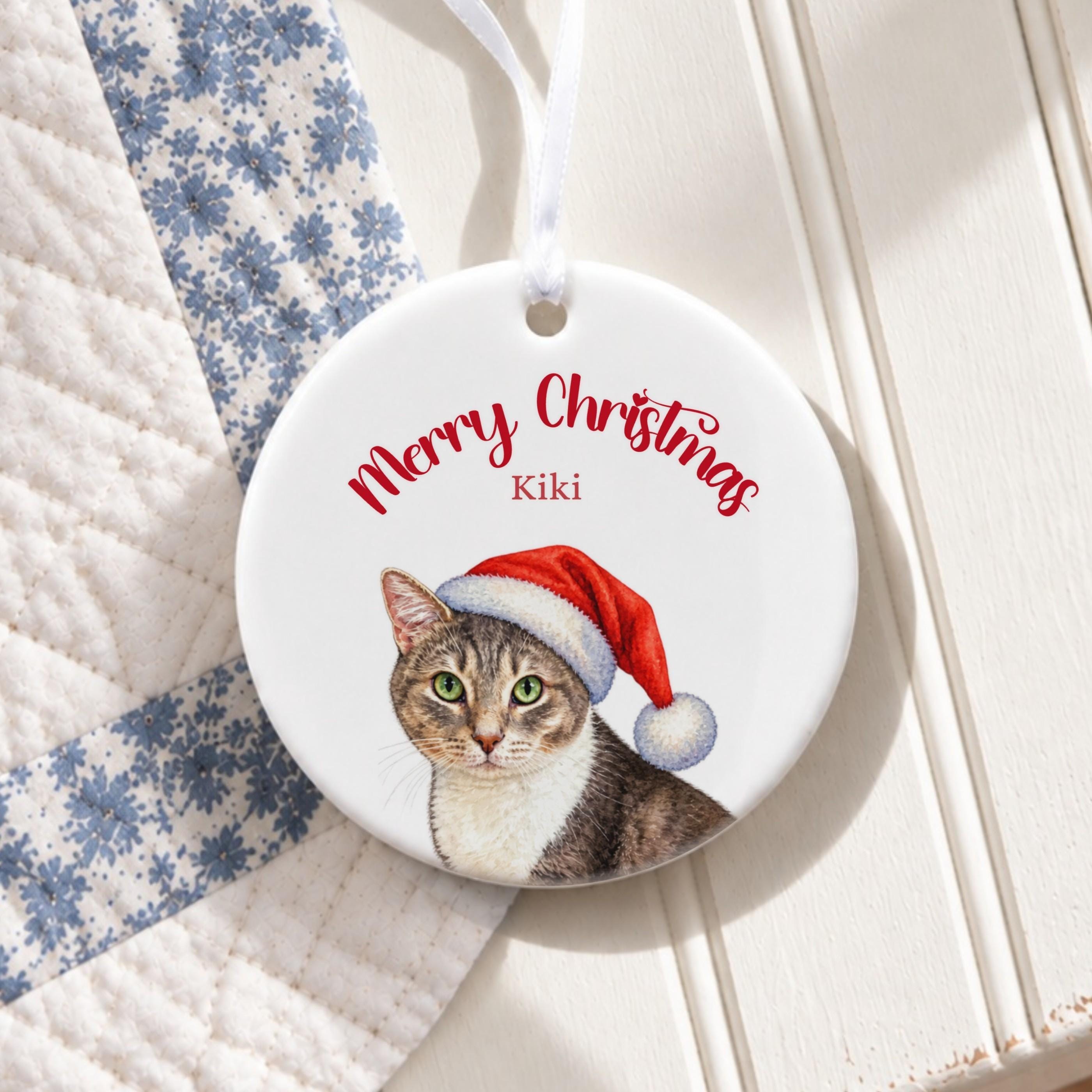 Personalized Pet Ornament, Ceramic Christmas Keepsake With Gift Box