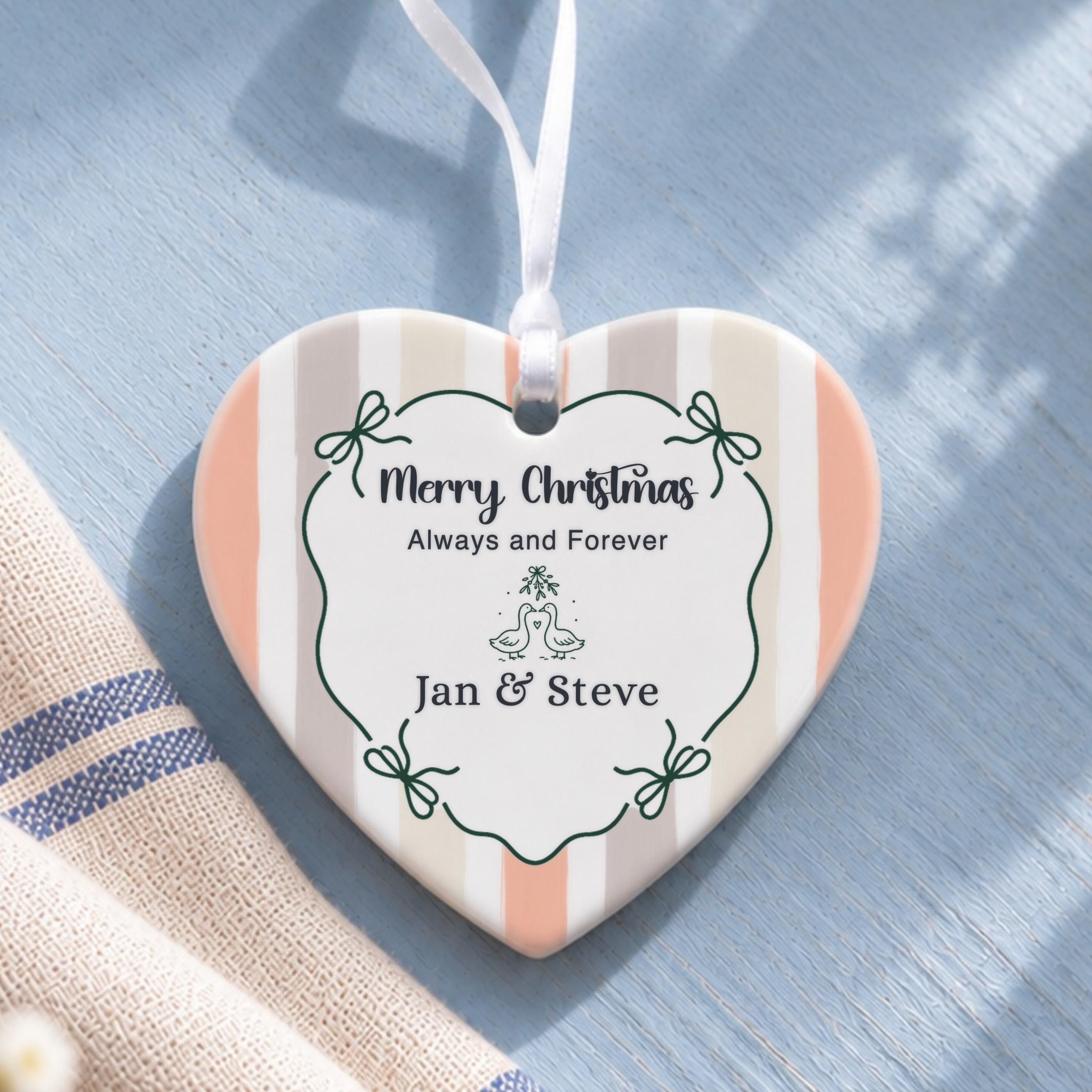 Couples Ornament, Personalized Ceramic Keepsake with Gift Box, image 11