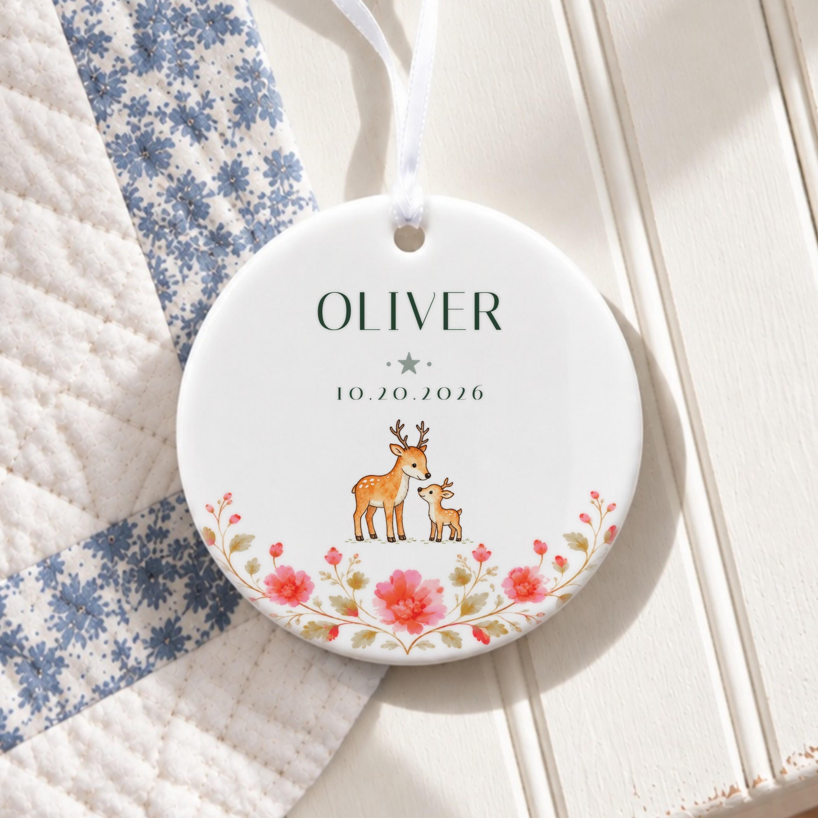 Name Ornament, Personalized Ceramic Name Keepsake with Gift Box