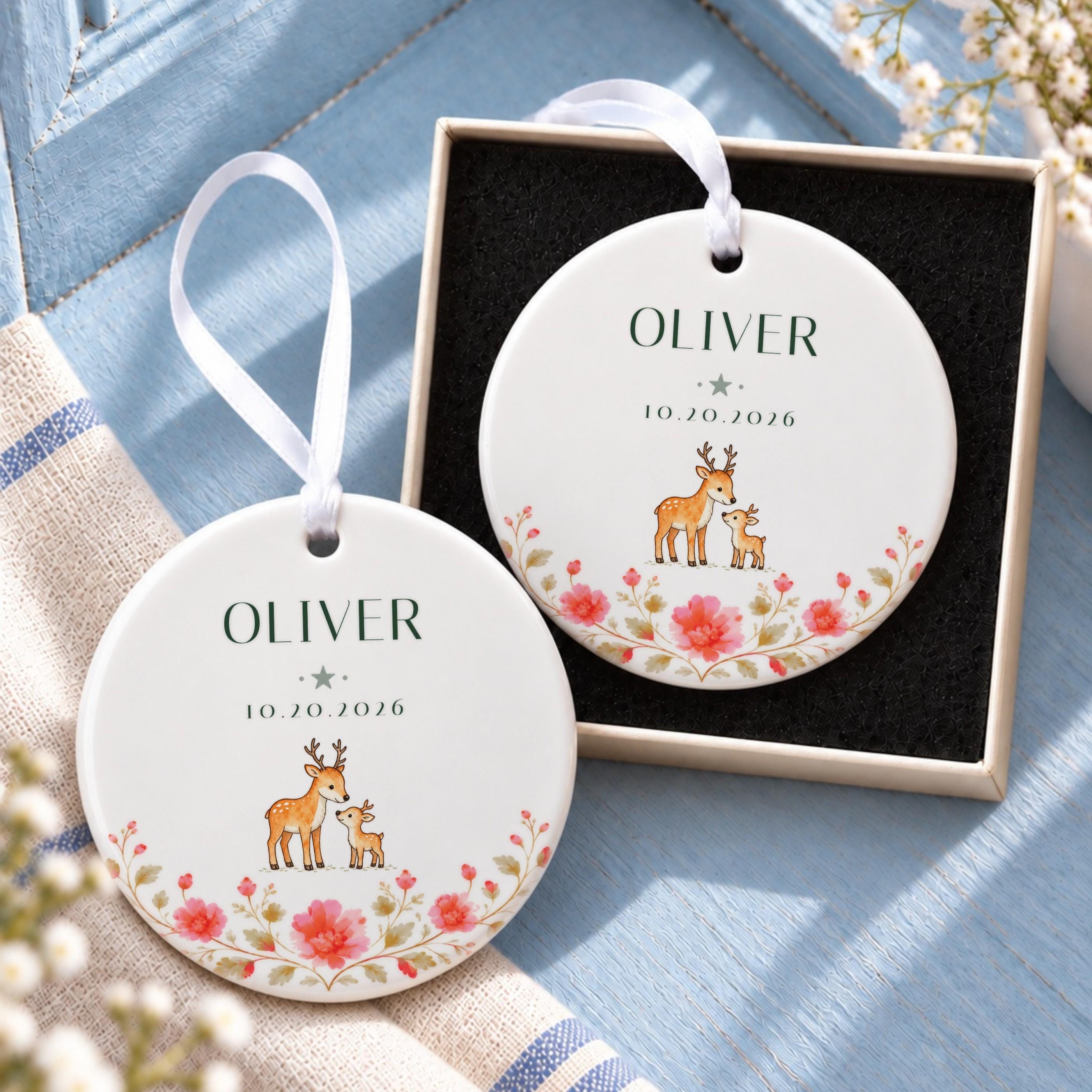 Name Ornament, Personalized Ceramic Name Keepsake with Gift Box, image 17