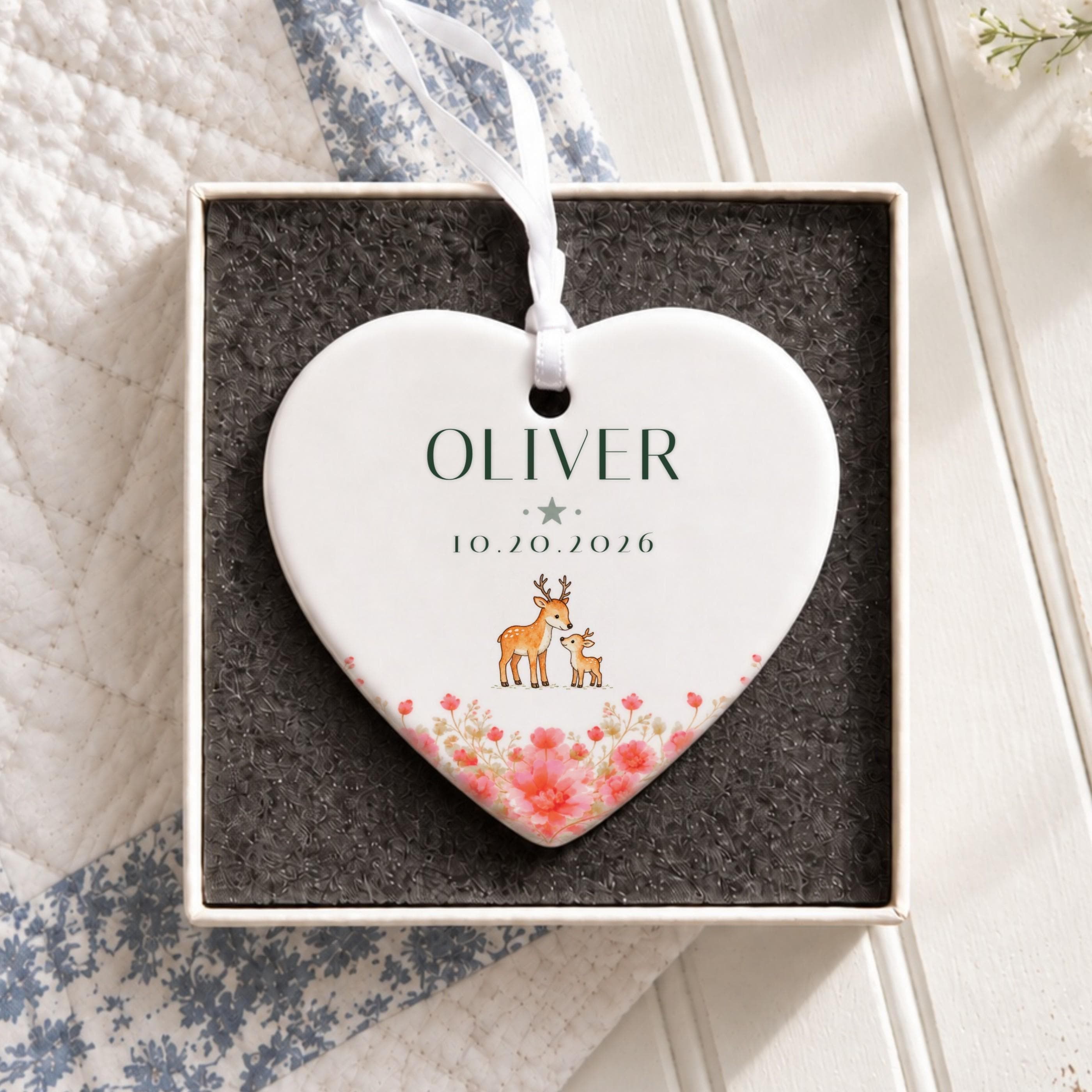 Name Ornament, Personalized Ceramic Name Keepsake with Gift Box, image 4