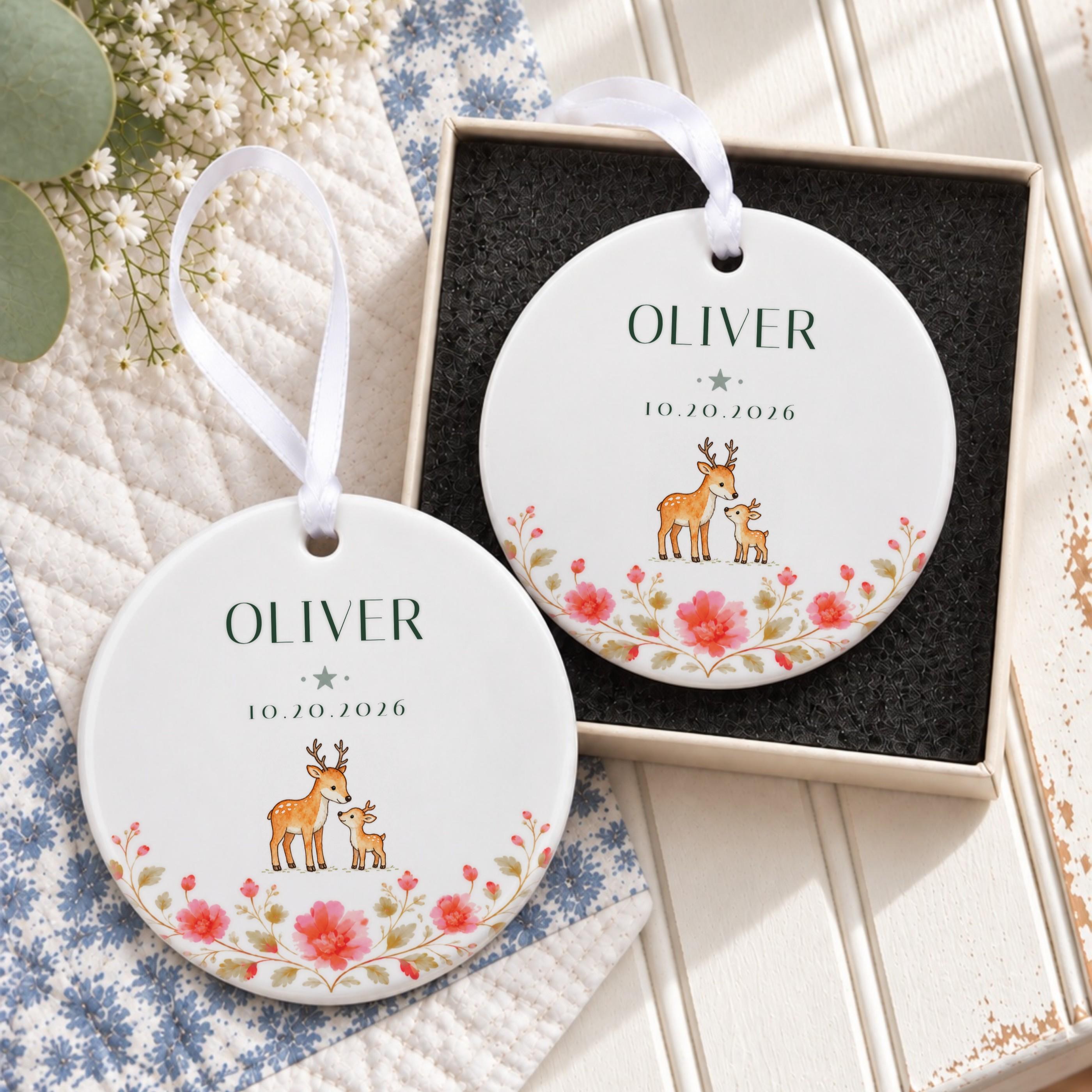 Name Ornament, Personalized Ceramic Name Keepsake with Gift Box, image 7