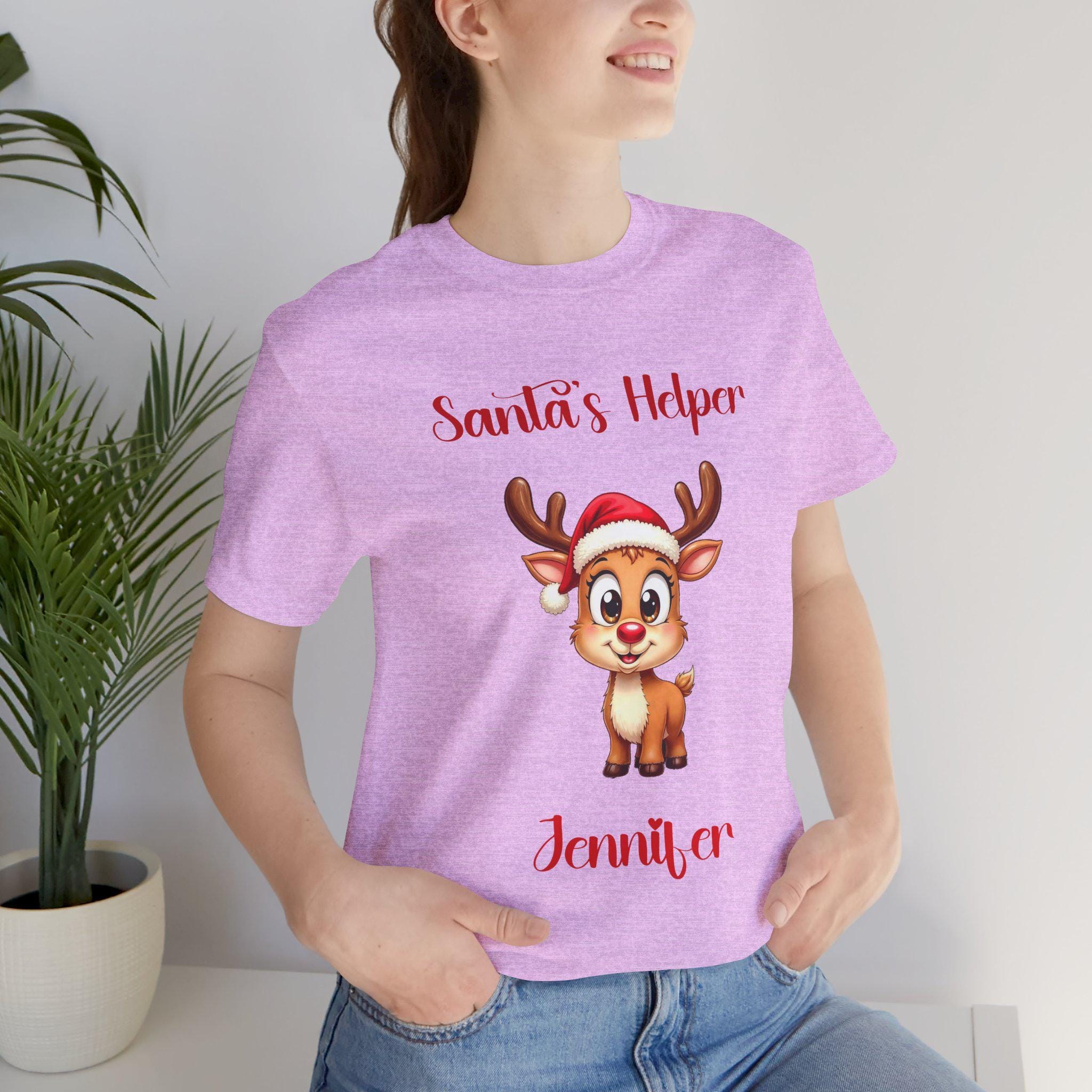Personalized Santa's Helper Reindeer Tee | Holiday Cotton T-Shirt, image 17