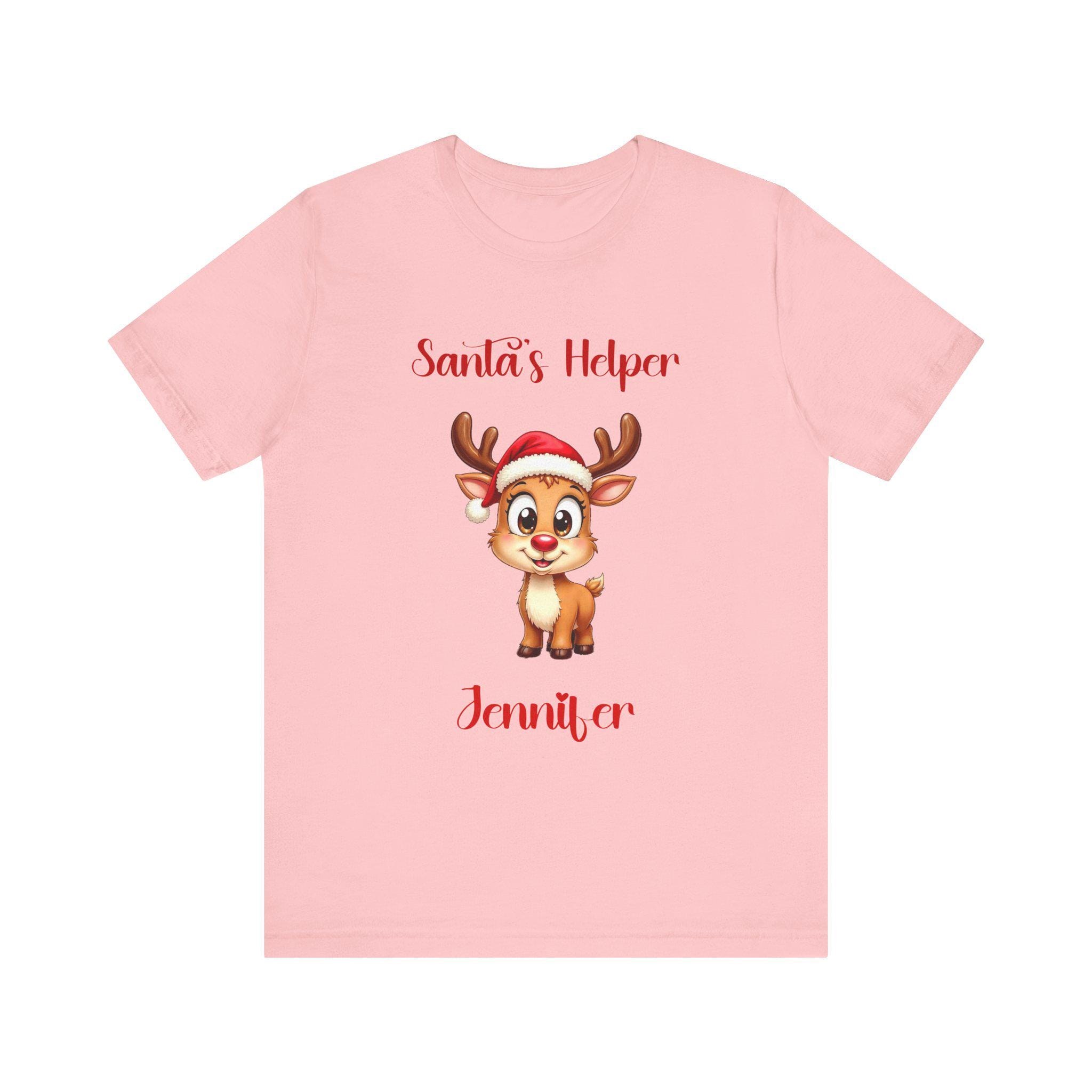 Personalized Santa's Helper Reindeer Tee | Holiday Cotton T-Shirt, image 2