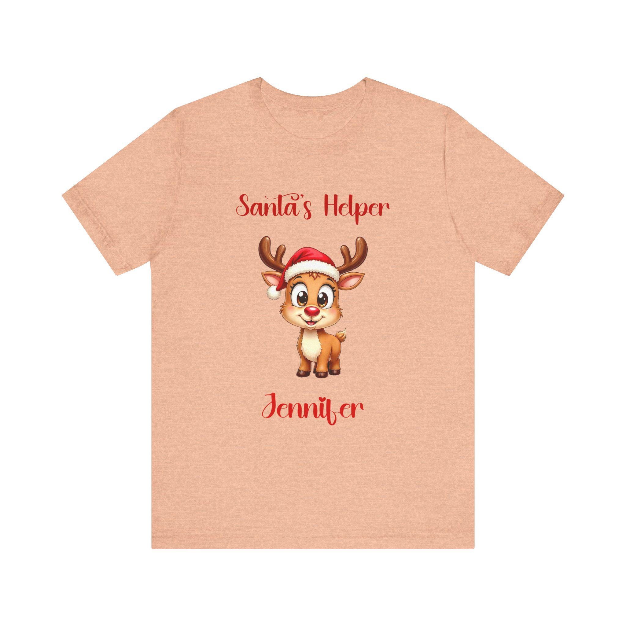 Personalized Santa's Helper Reindeer Tee | Holiday Cotton T-Shirt, image 4