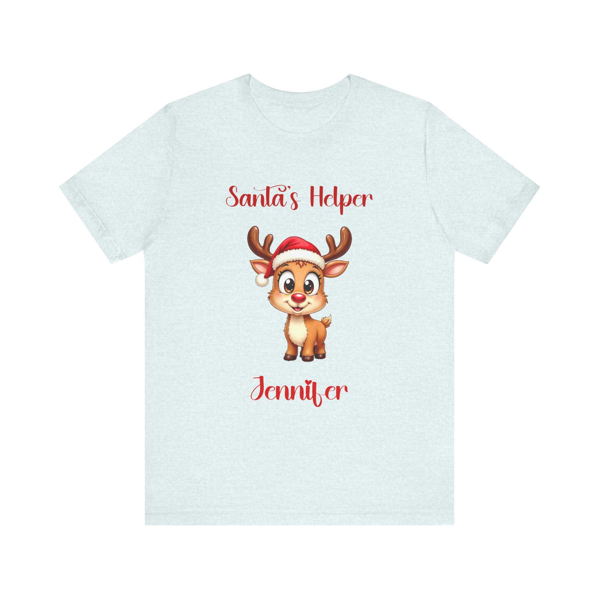 Personalized Santa's Helper Reindeer Tee | Holiday Cotton T-Shirt, image 5