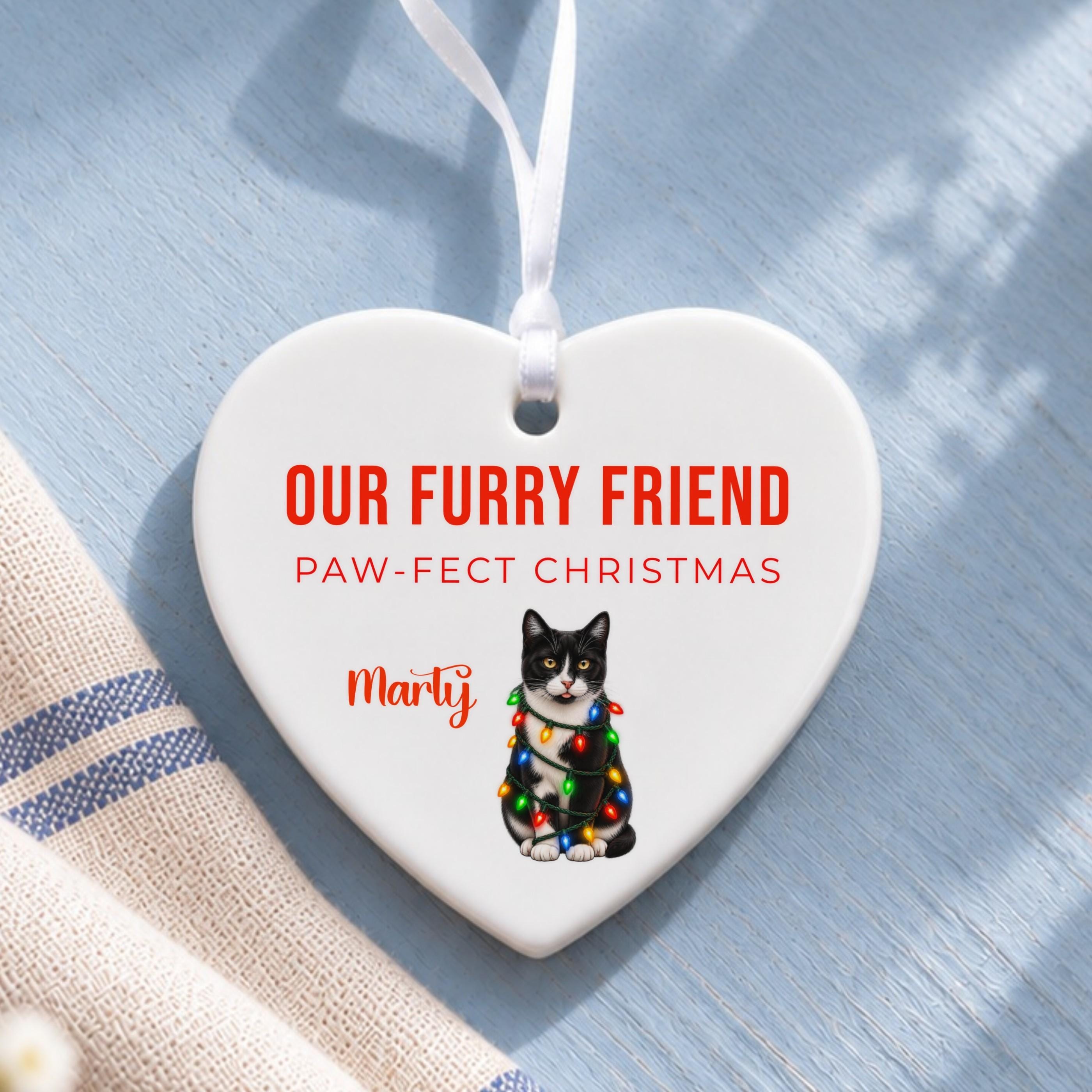 Personalized Pet Ornament, Ceramic Christmas Keepsake with Cartoon Photo, image 12