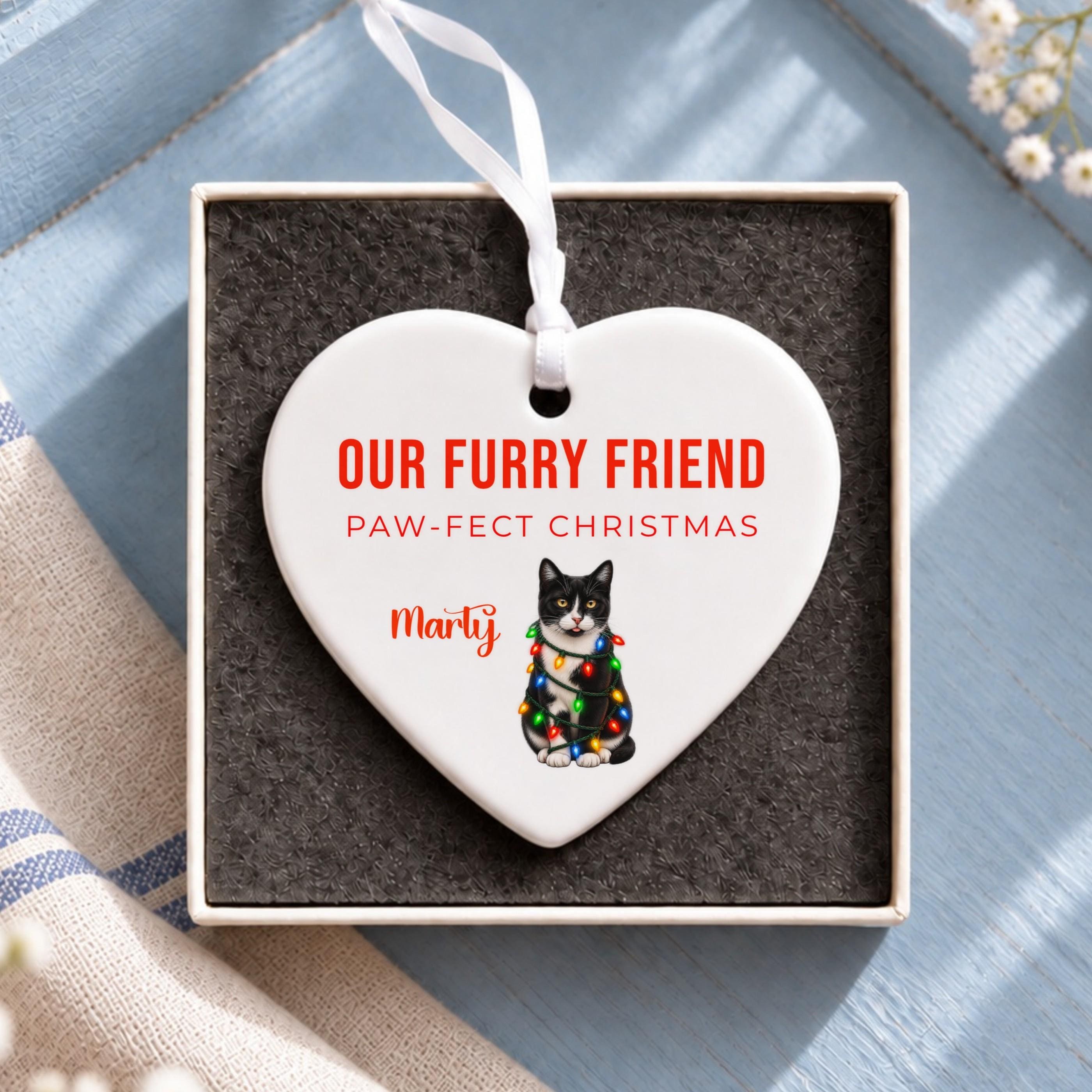 Personalized Pet Ornament, Ceramic Christmas Keepsake with Cartoon Photo, image 13