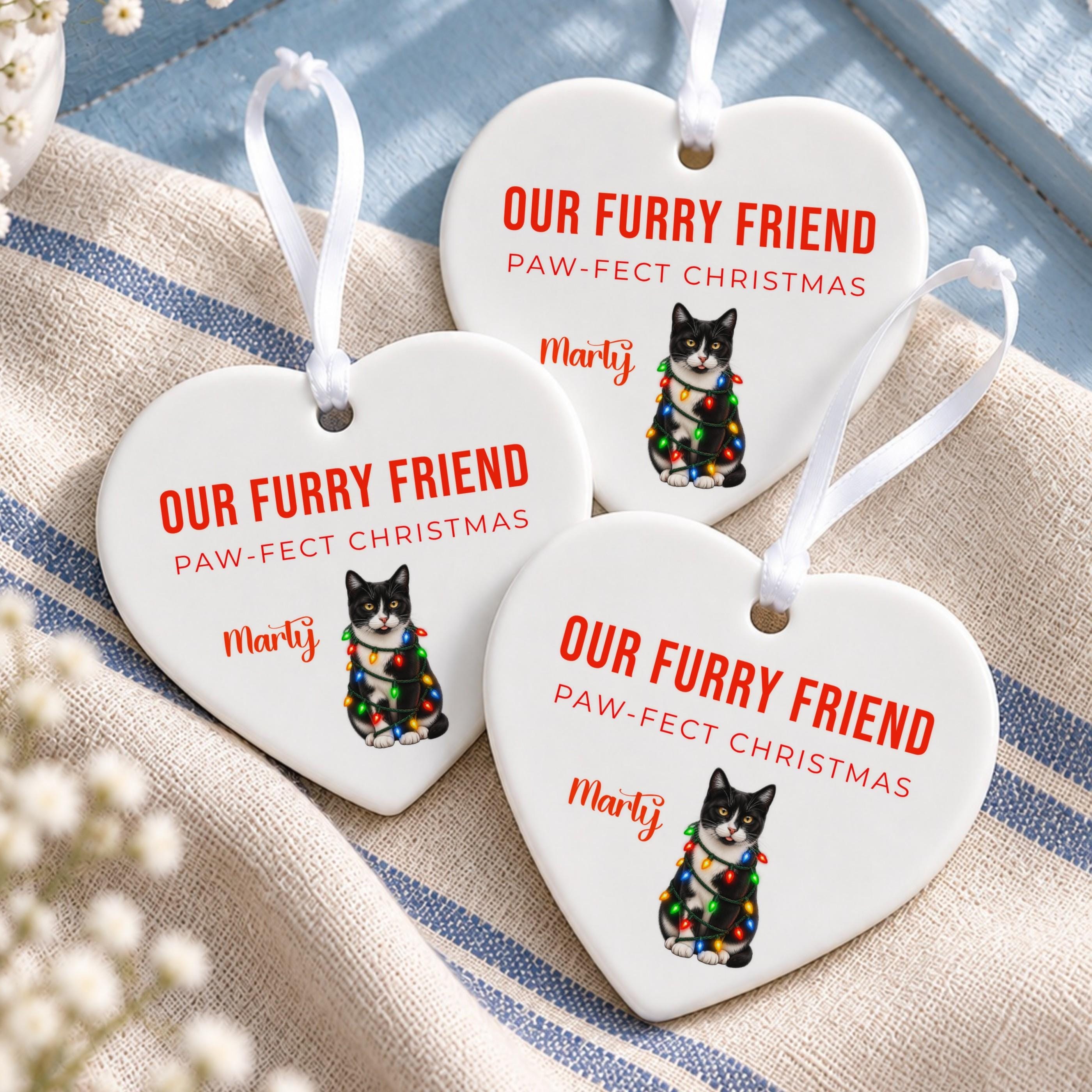 Personalized Pet Ornament, Ceramic Christmas Keepsake with Cartoon Photo, image 15