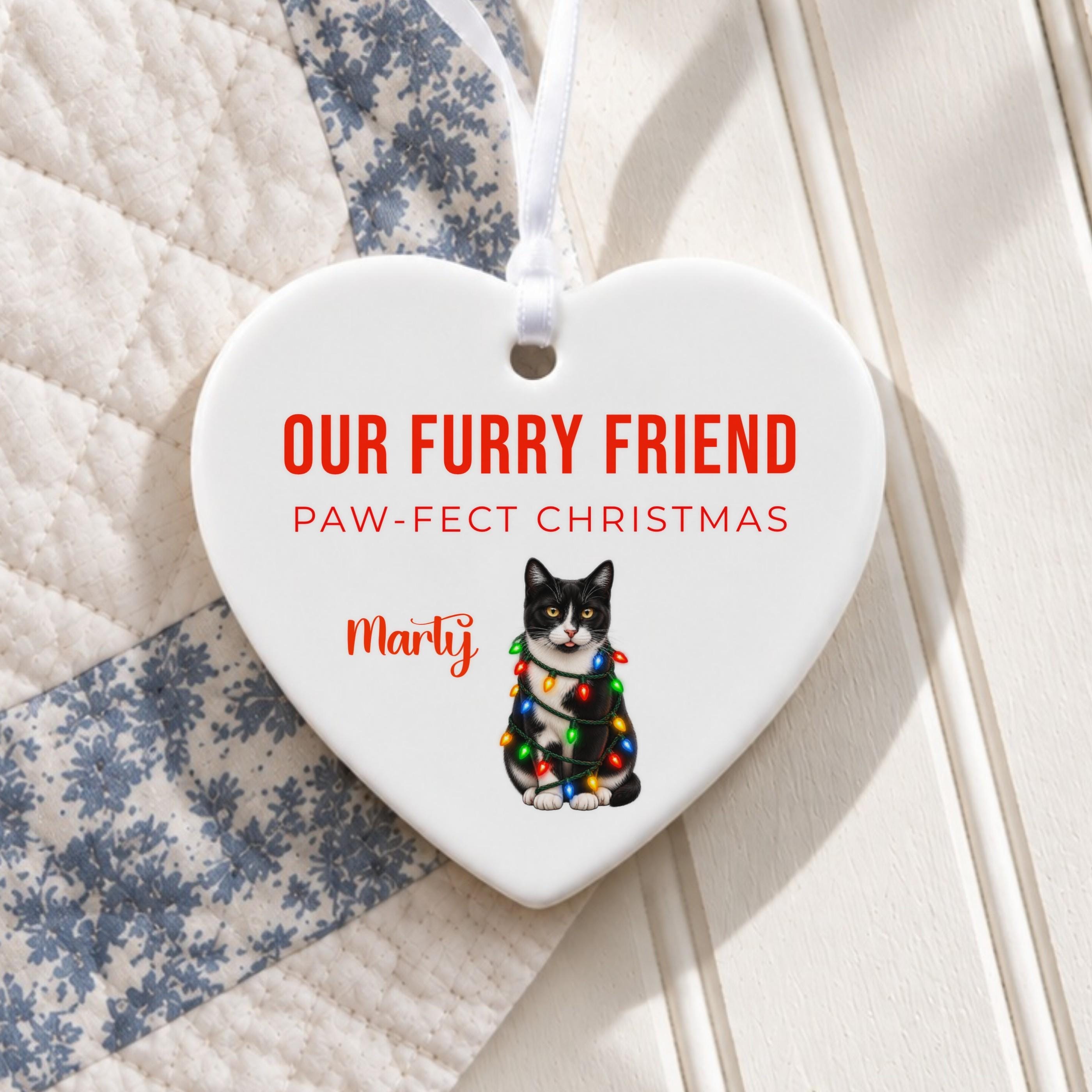 Personalized Pet Ornament, Ceramic Christmas Keepsake with Cartoon Photo, image 3