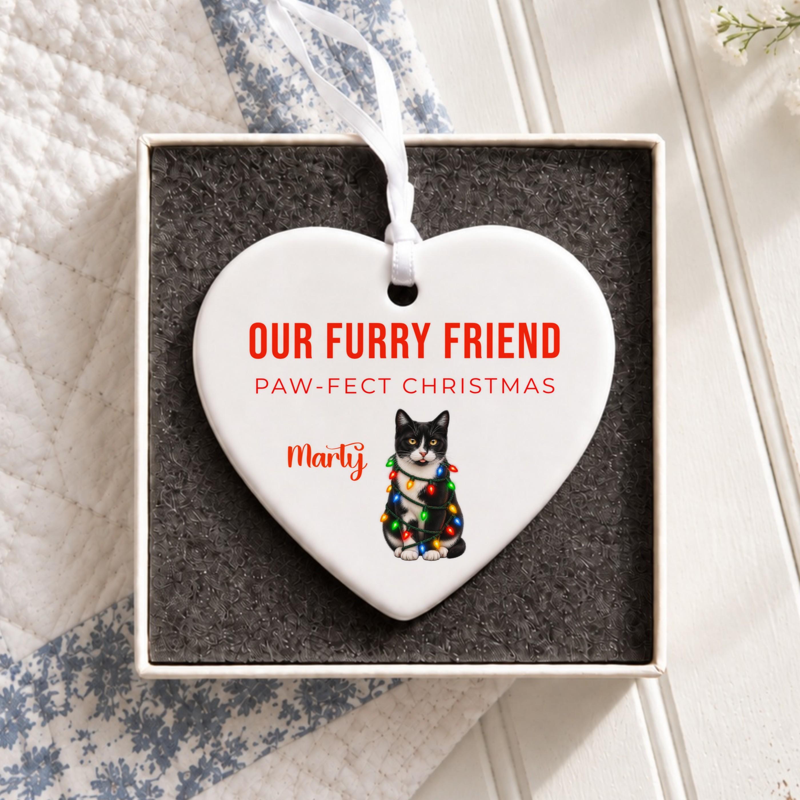 Personalized Pet Ornament, Ceramic Christmas Keepsake with Cartoon Photo, image 4